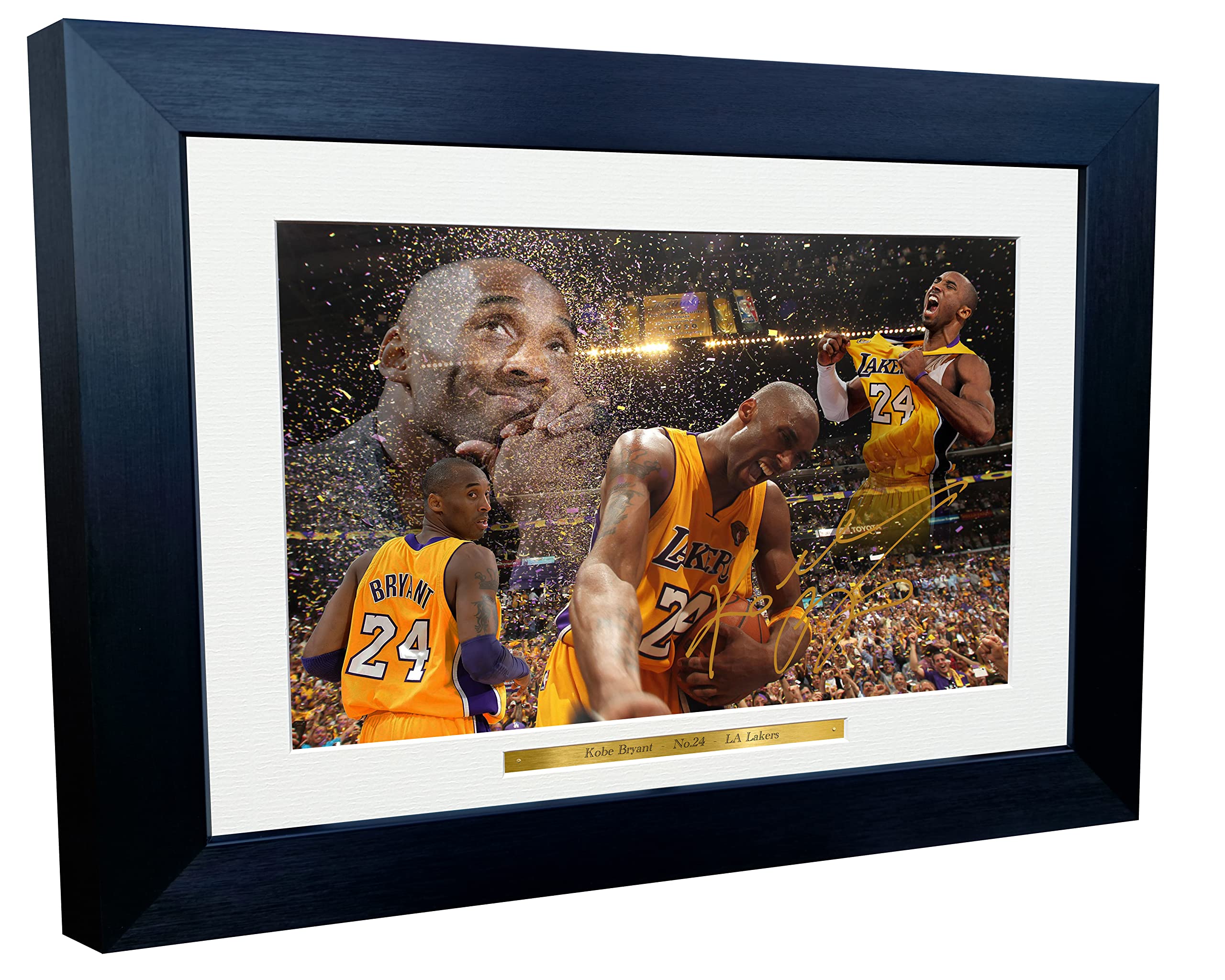 12x8 A4 Kobe Bryant LA Lakers Celebration Tribute Los Angeles Autographed Signed Photo Photograph Picture Frame Basketball Poster Gift