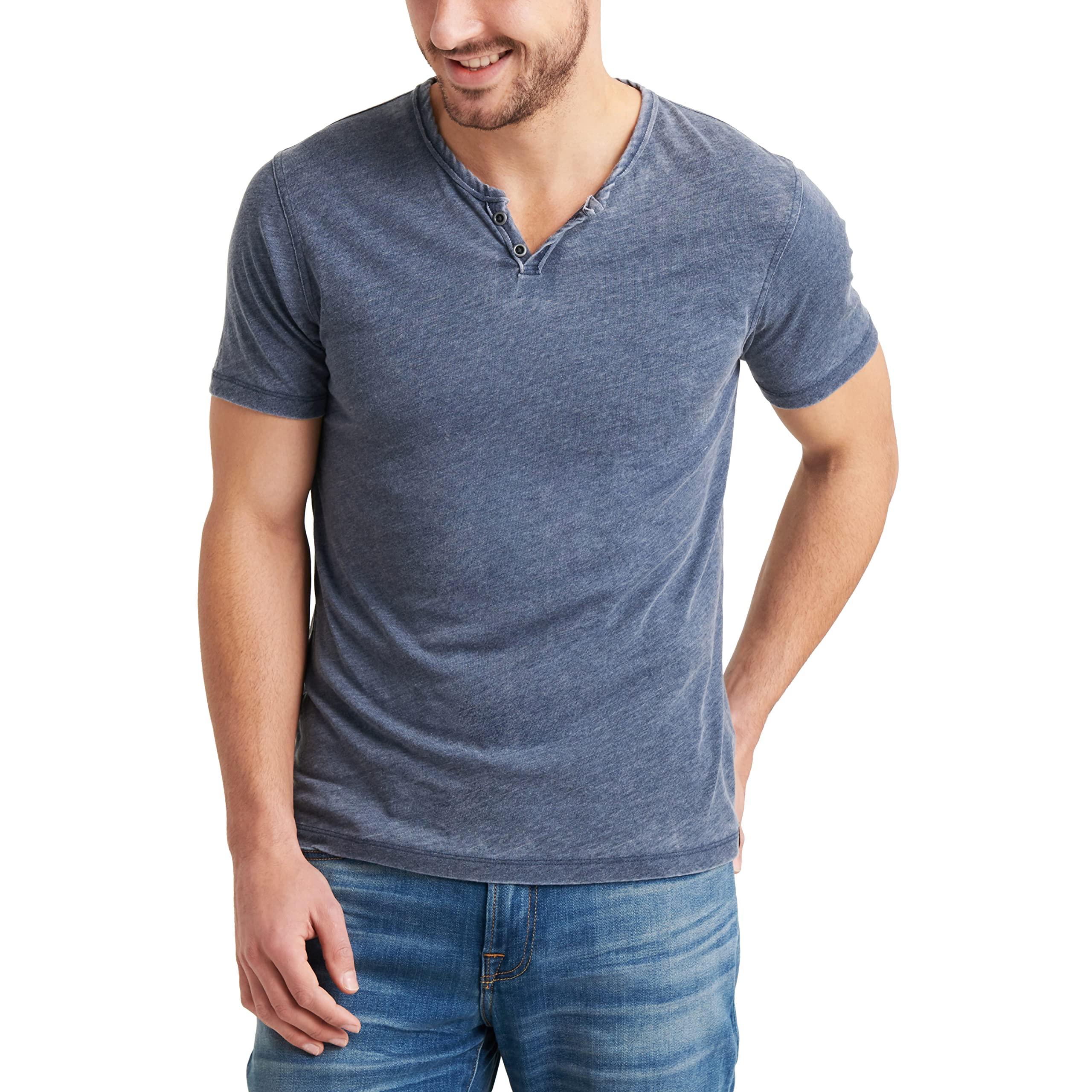 Lucky BrandMen's Venice Burnout Notch Neck Tee