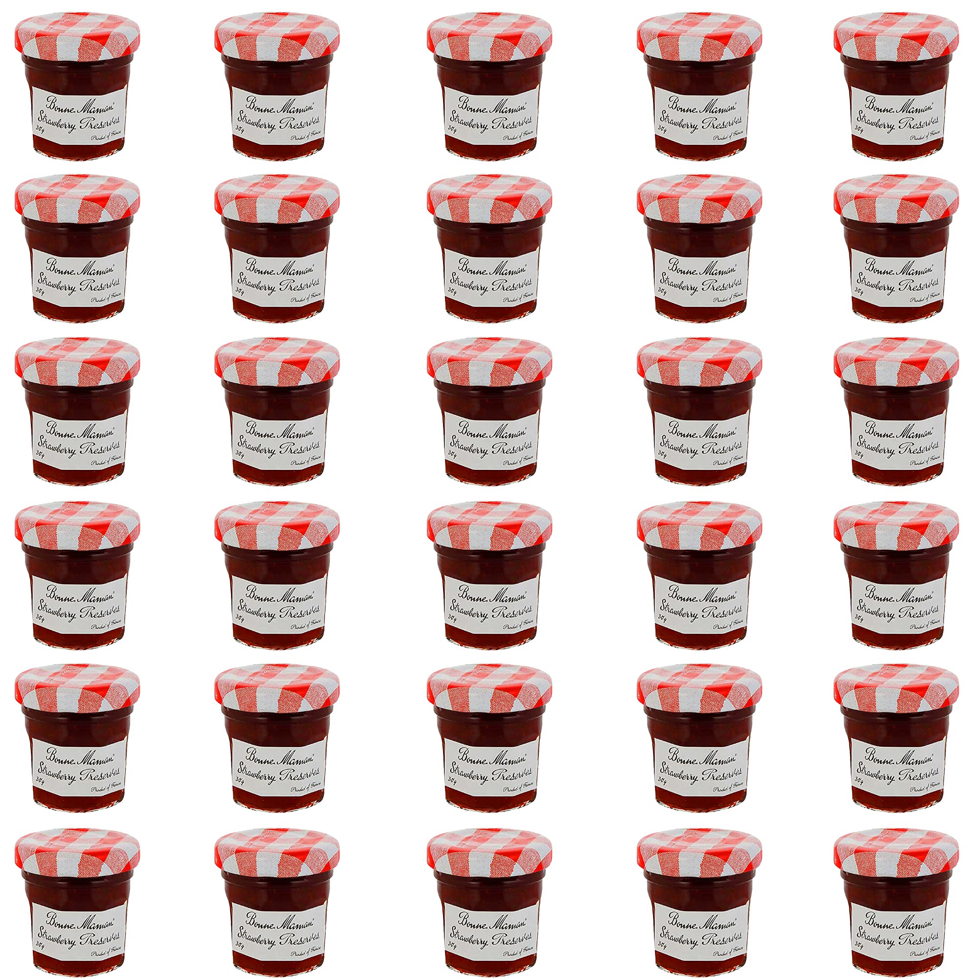 Bonne Maman Strawberry Preserves, Marmalade Fruit Jam Single Serve Mini Jars, 30 g, 30 Count