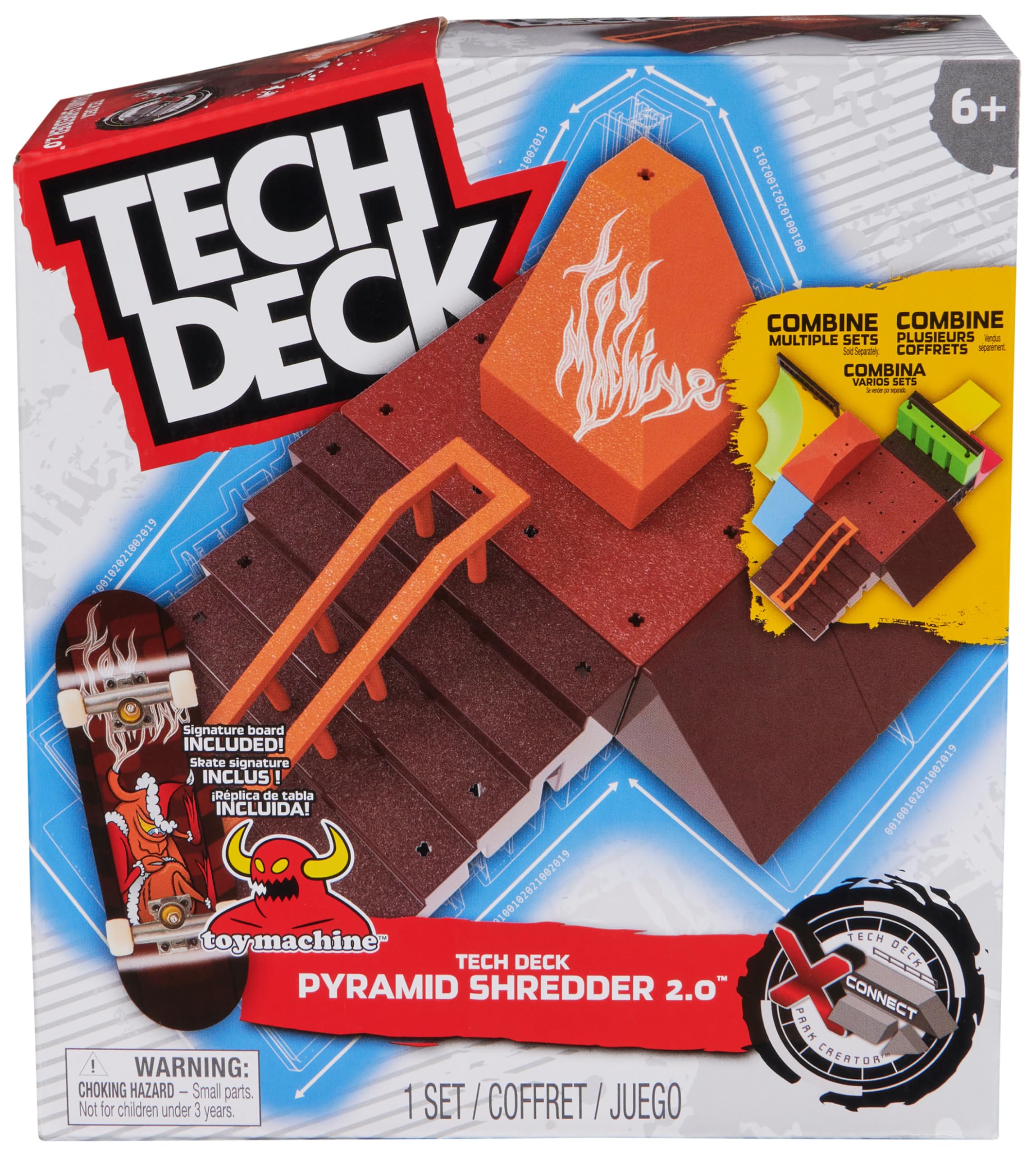 Tech Deck, Pyramid Shredder 2.0, X-Connect Park Creator, Customisable and Buildable Ramp Set with Exclusive Fingerboard, Kids’ Toy for Ages 6 and up