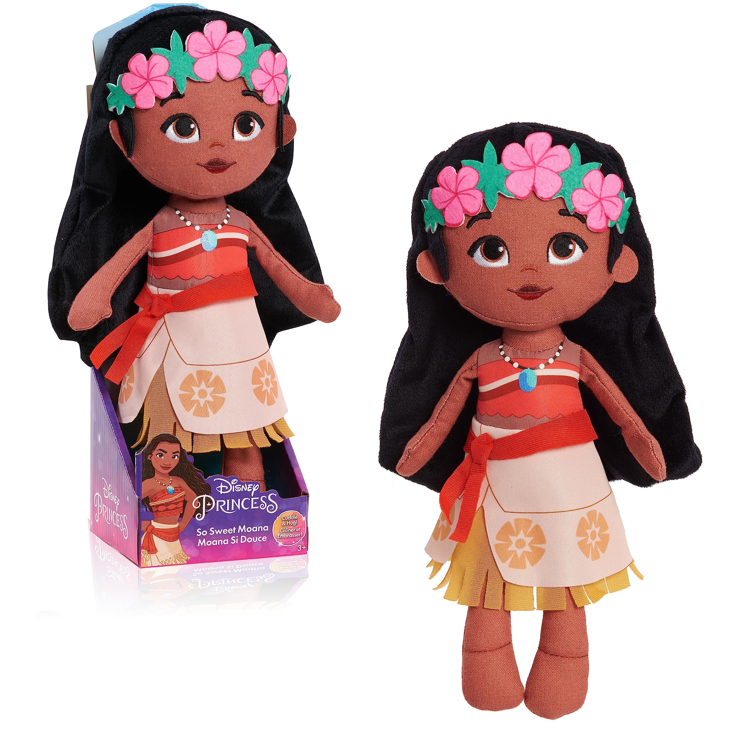 Just Play Disney Princess So Sweet Moana Plush 12 Inch, Brown Hair, Multicolor