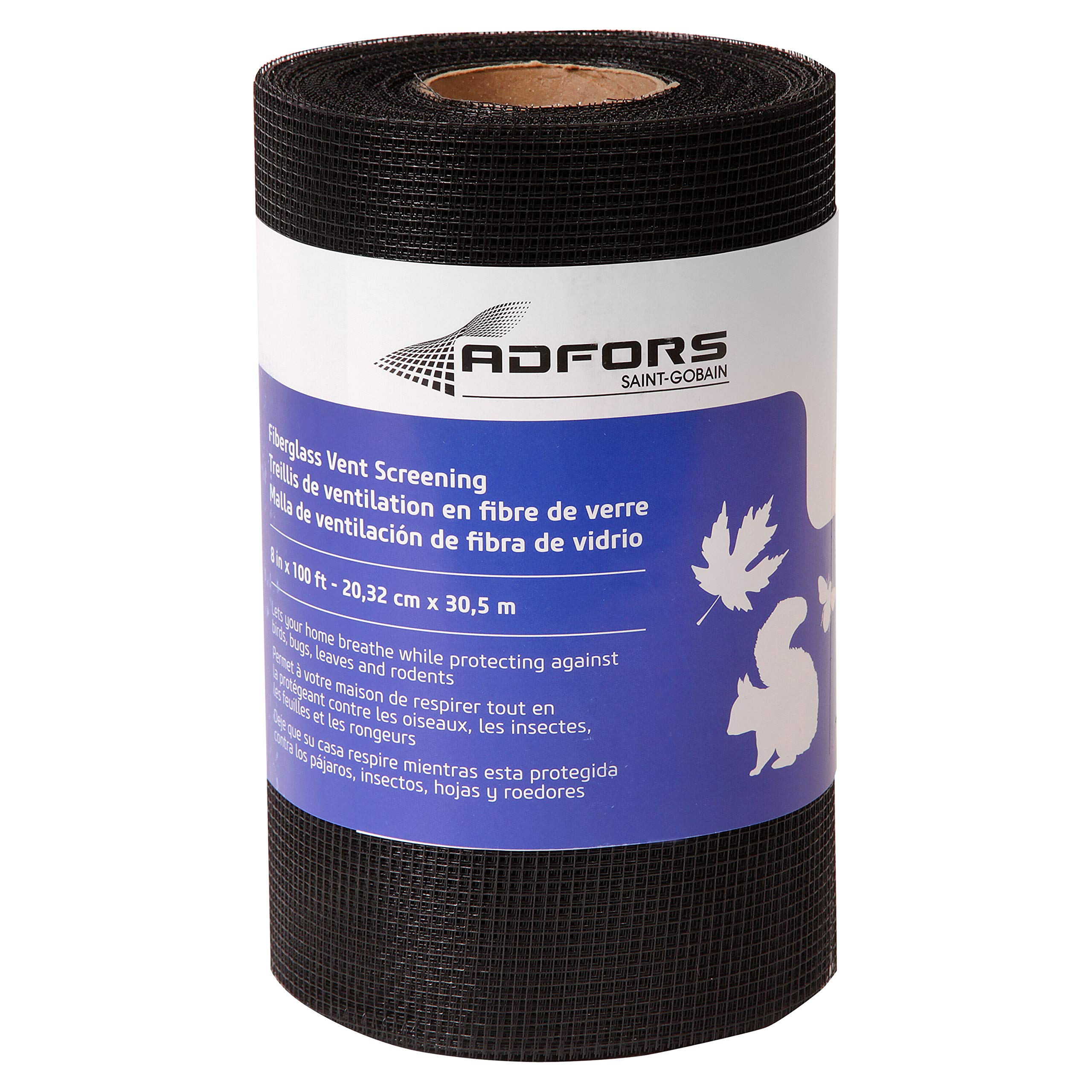 Saint-Gobain ADFORS FCS9592-M ADFORS Vent Mesh, 8" x 100', Charcoal