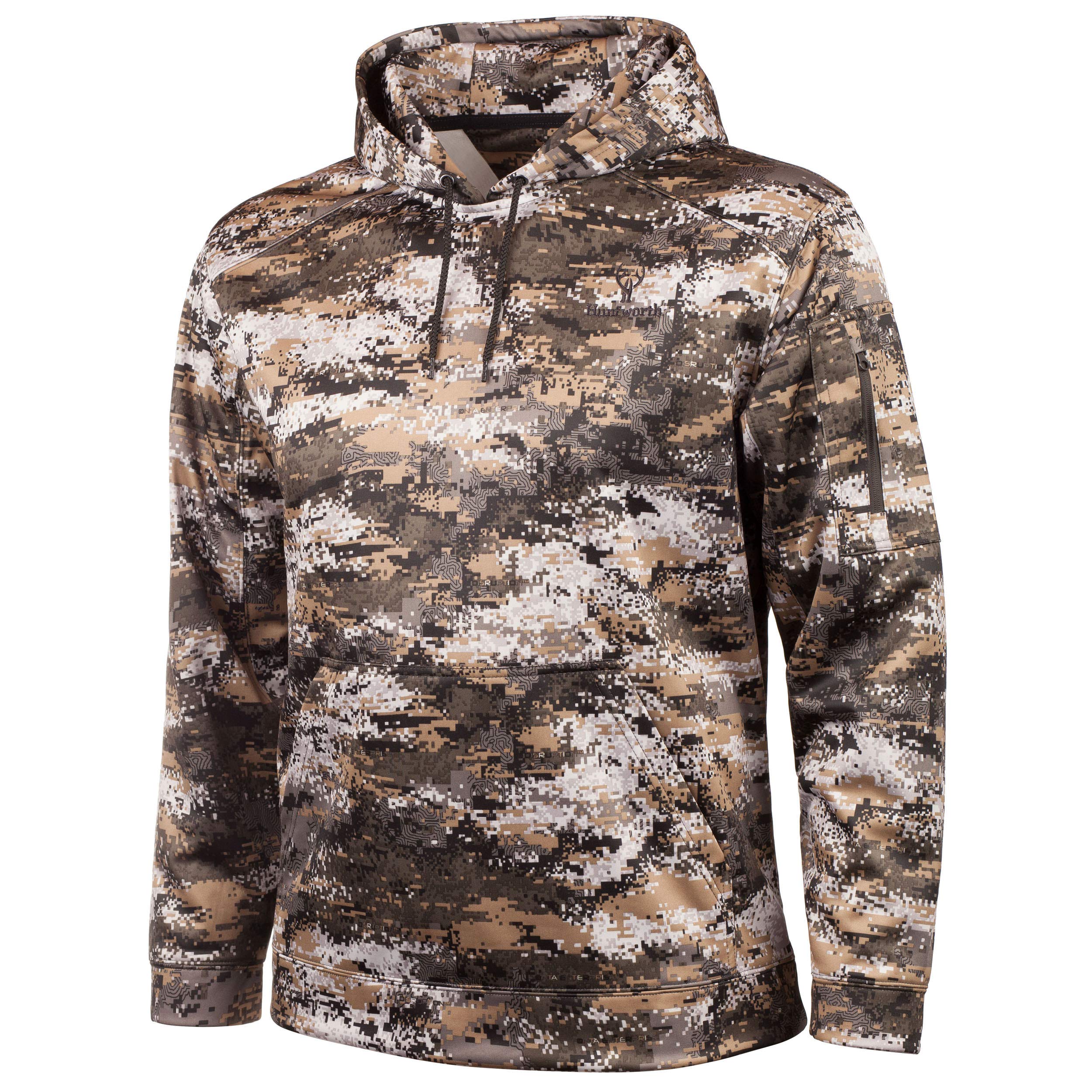 HuntworthMen’s Hunting Hoodie Pullover, Disruption Camo