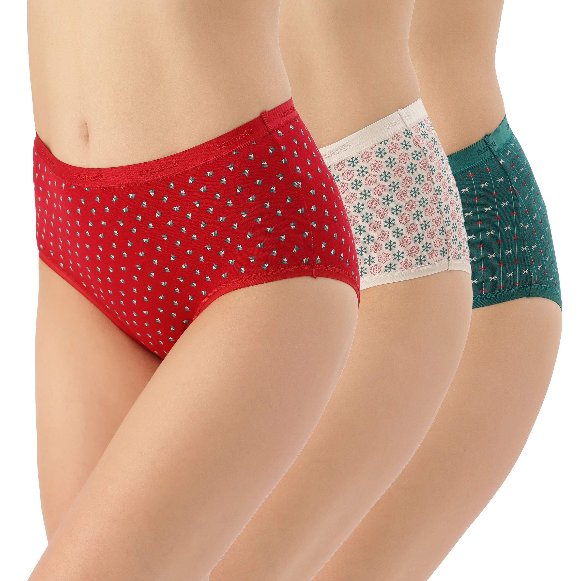 AmantePrinted Full Coverage Cotton Full Brief Panty Pack (Pack of 3)