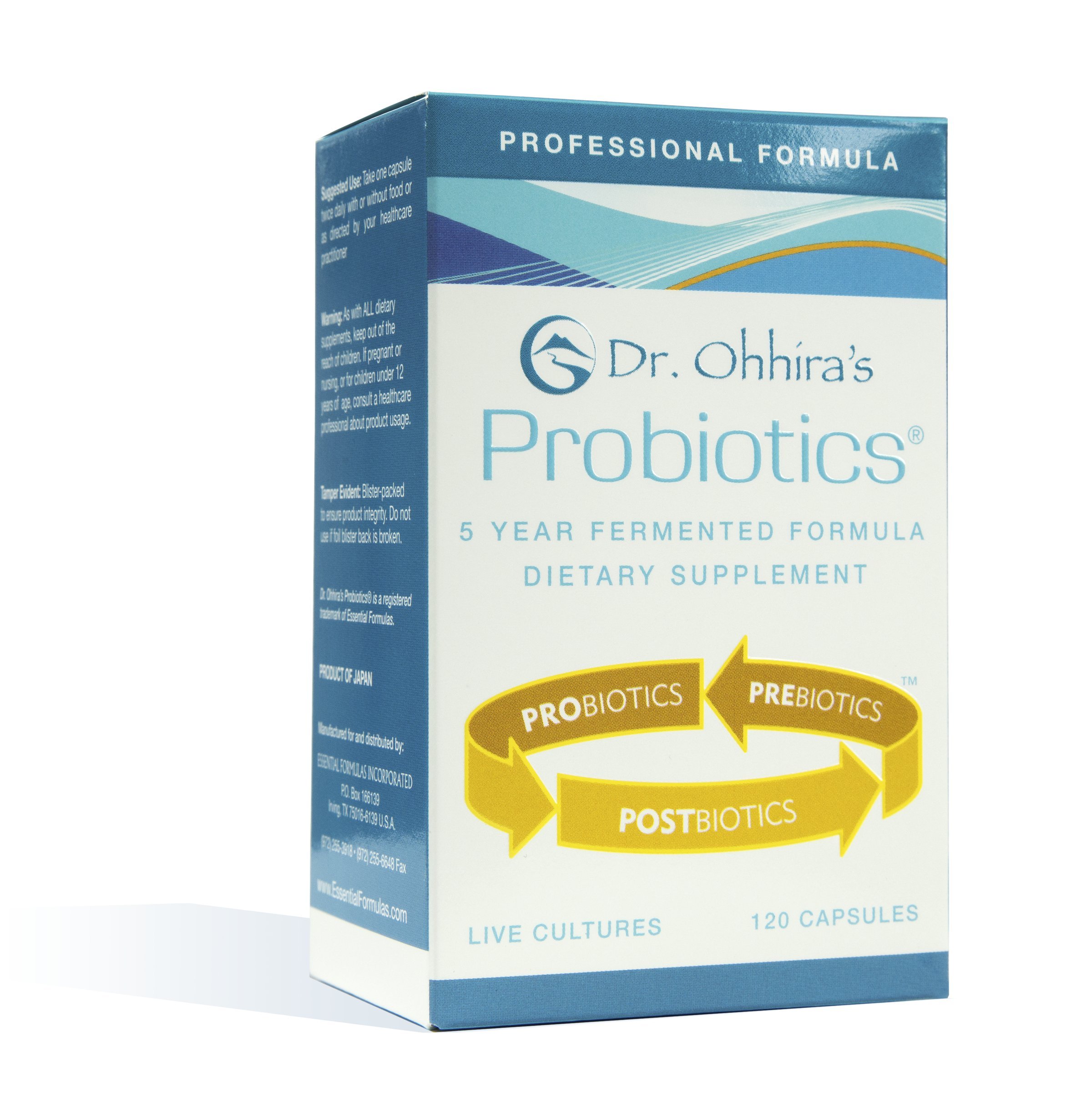 Dr. Ohhira’s Probiotics Professional Formula with 5 Year Fermented Prebiotics, Live Active Probiotics and The only Product with Postbiotic Metabolites, 120 Capsules