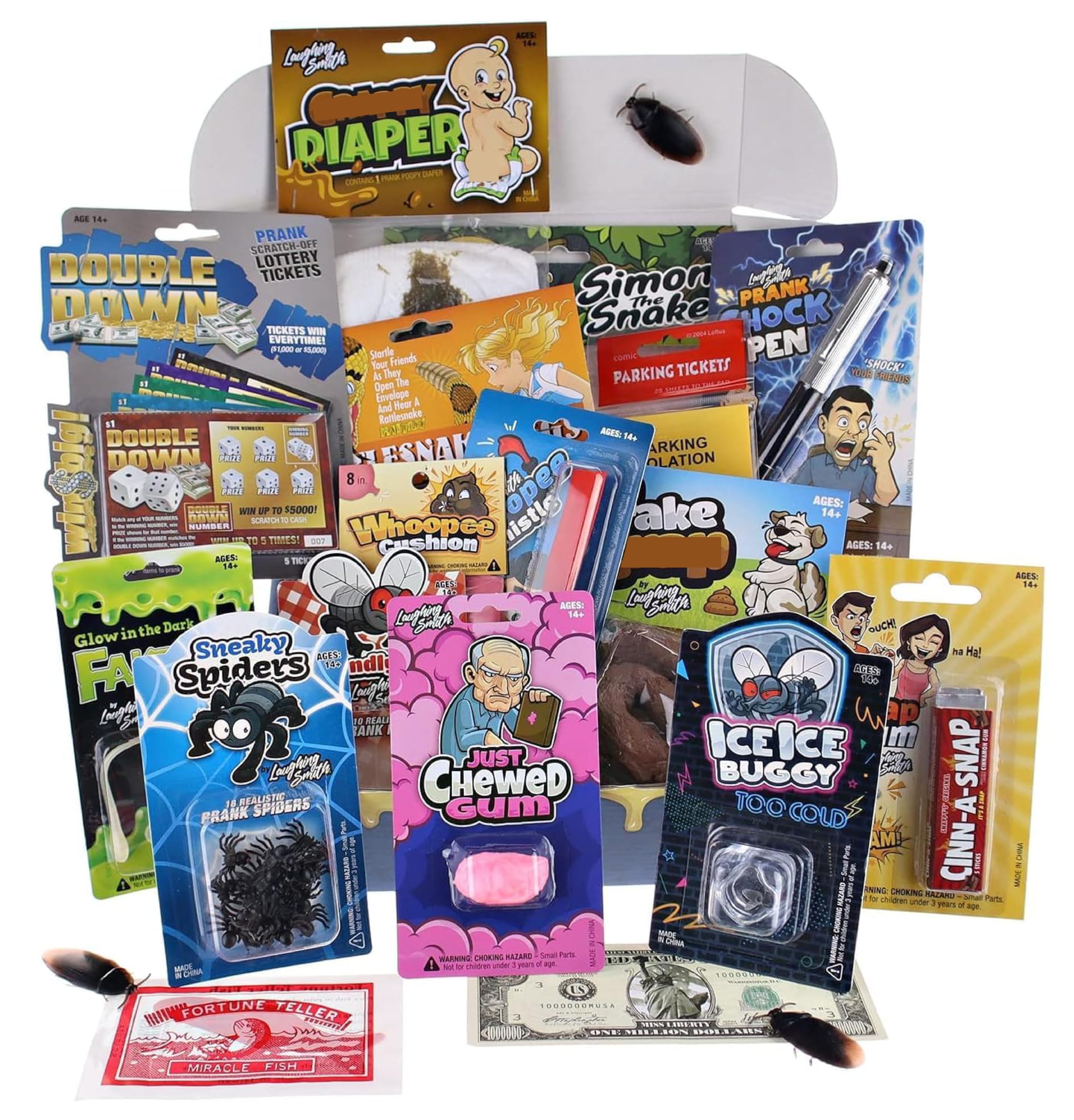 Laughing Smith - Ultra Prank Kit – for Kids and Adults – Ultimate Pranks Pack & Joke Toys Gifts Box Set – Perfect Party Favors & Fun Gifts