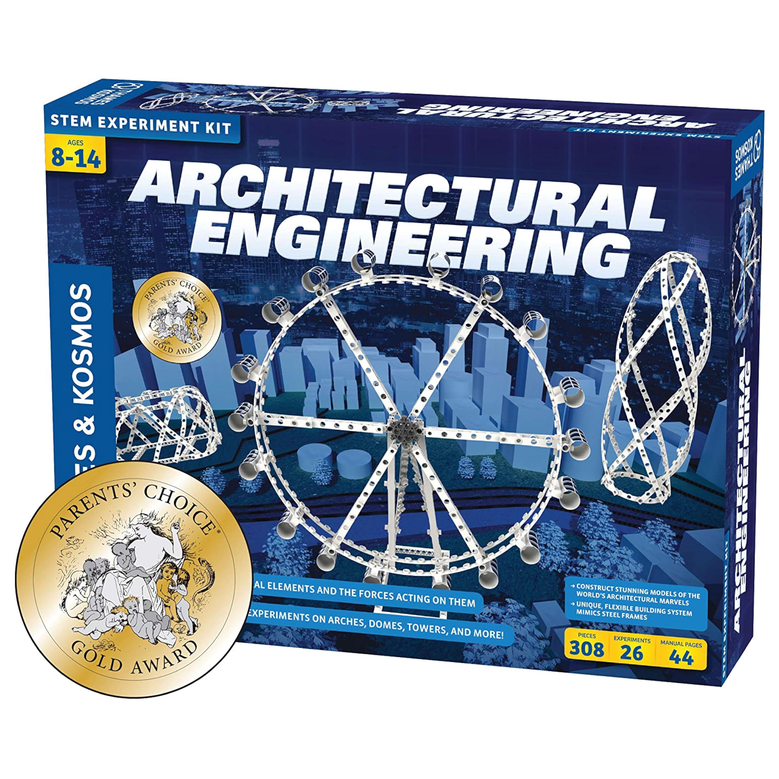 Thames & Kosmos Architectural Engineering | Science Experiment & Model Building Kit | Build 26 Models of Structures & Structural Elements | A Parents' Choice Gold Award Winner 14.6 Inches