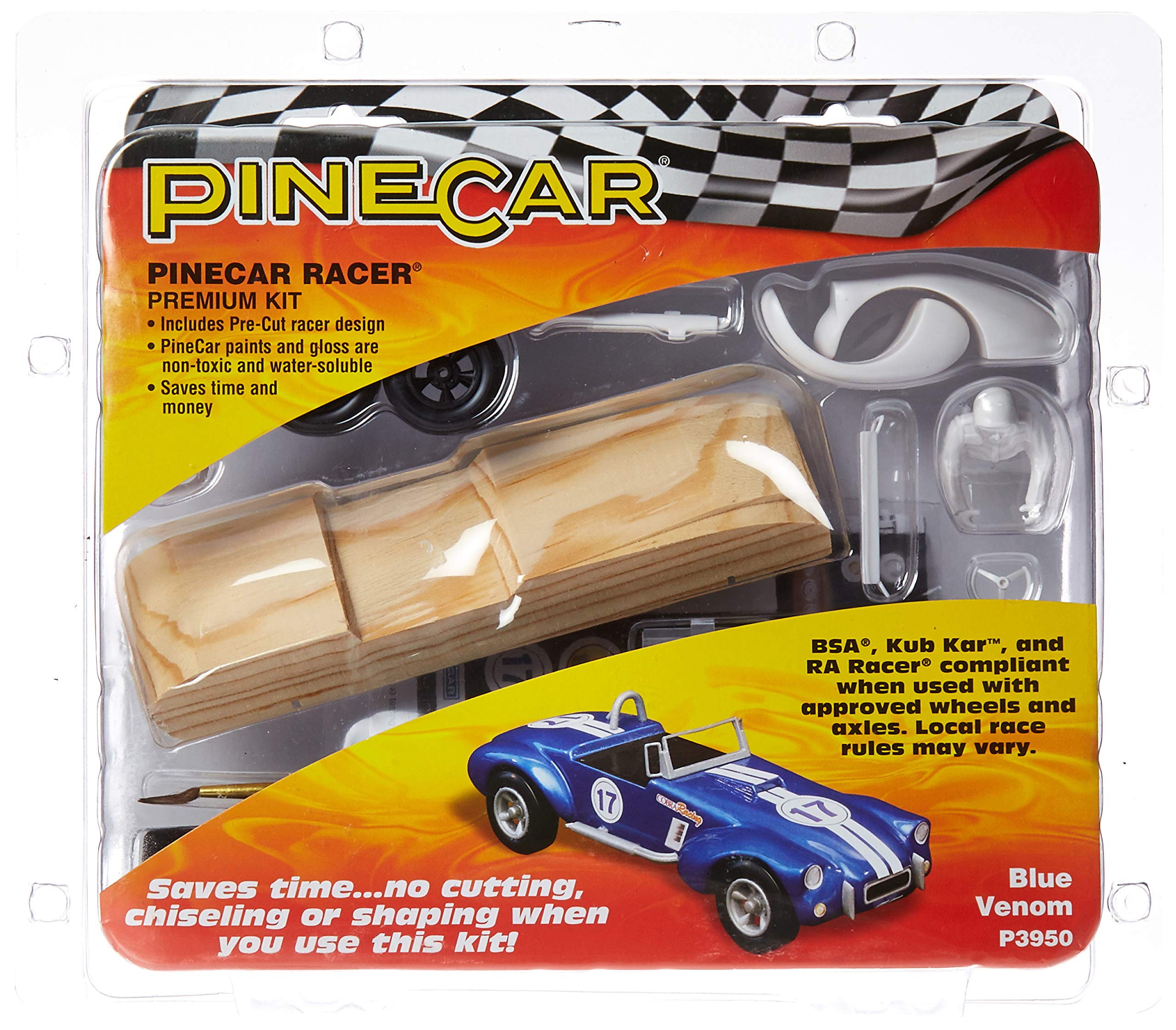 Woodland Scenics Pine Car Derby Racer Premium Kit, Blue Venom