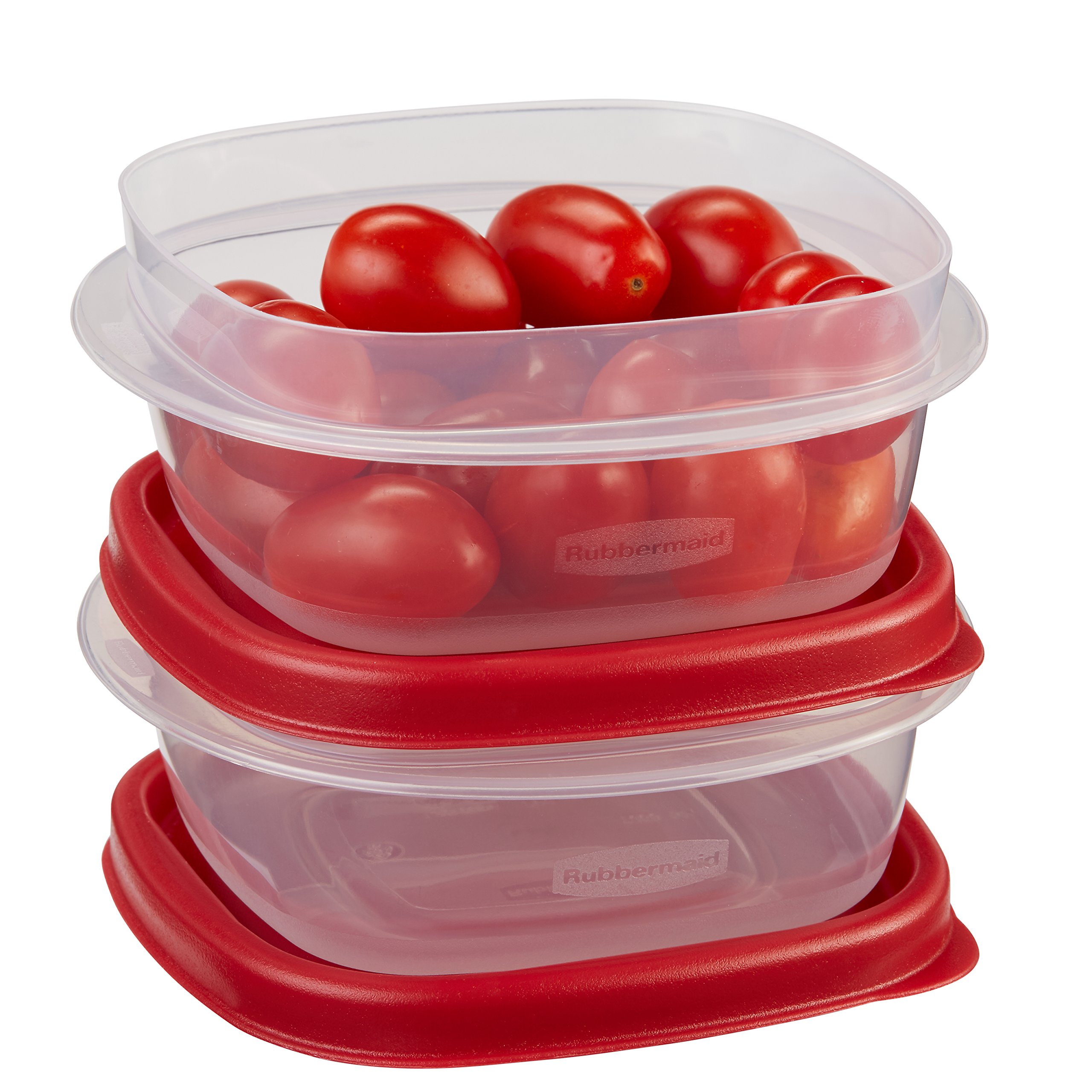 RubbermaidEasy Find Lids Food Storage Containers, 1.25 Cup, Racer Red, 4-Piece Set