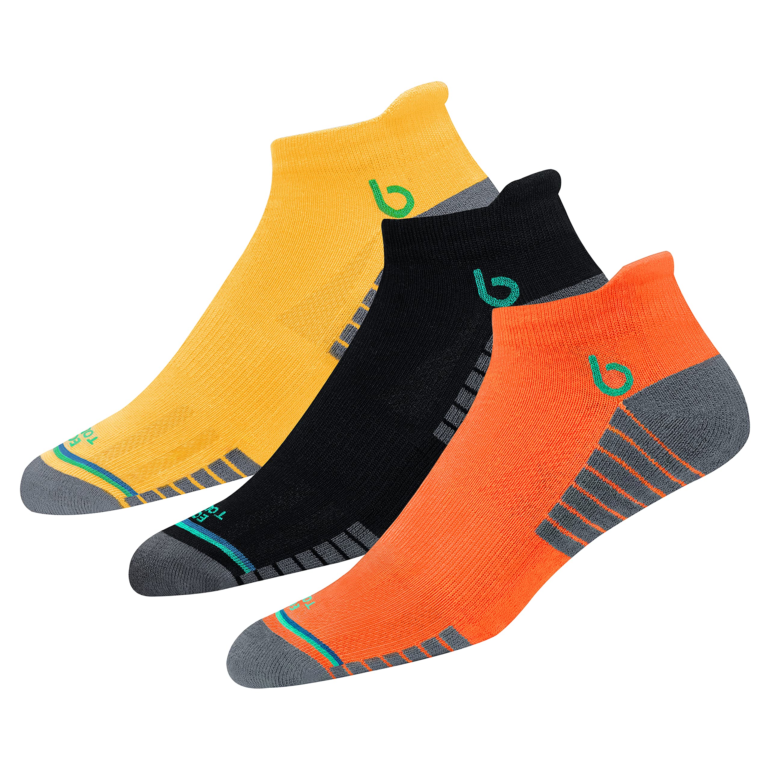 BAMBOSUnisex Eco Touch Athletic Ankle Bamboo Socks for Men & Women Running, Badminton & Gym, Pack of 3 (Size UK 7-11)