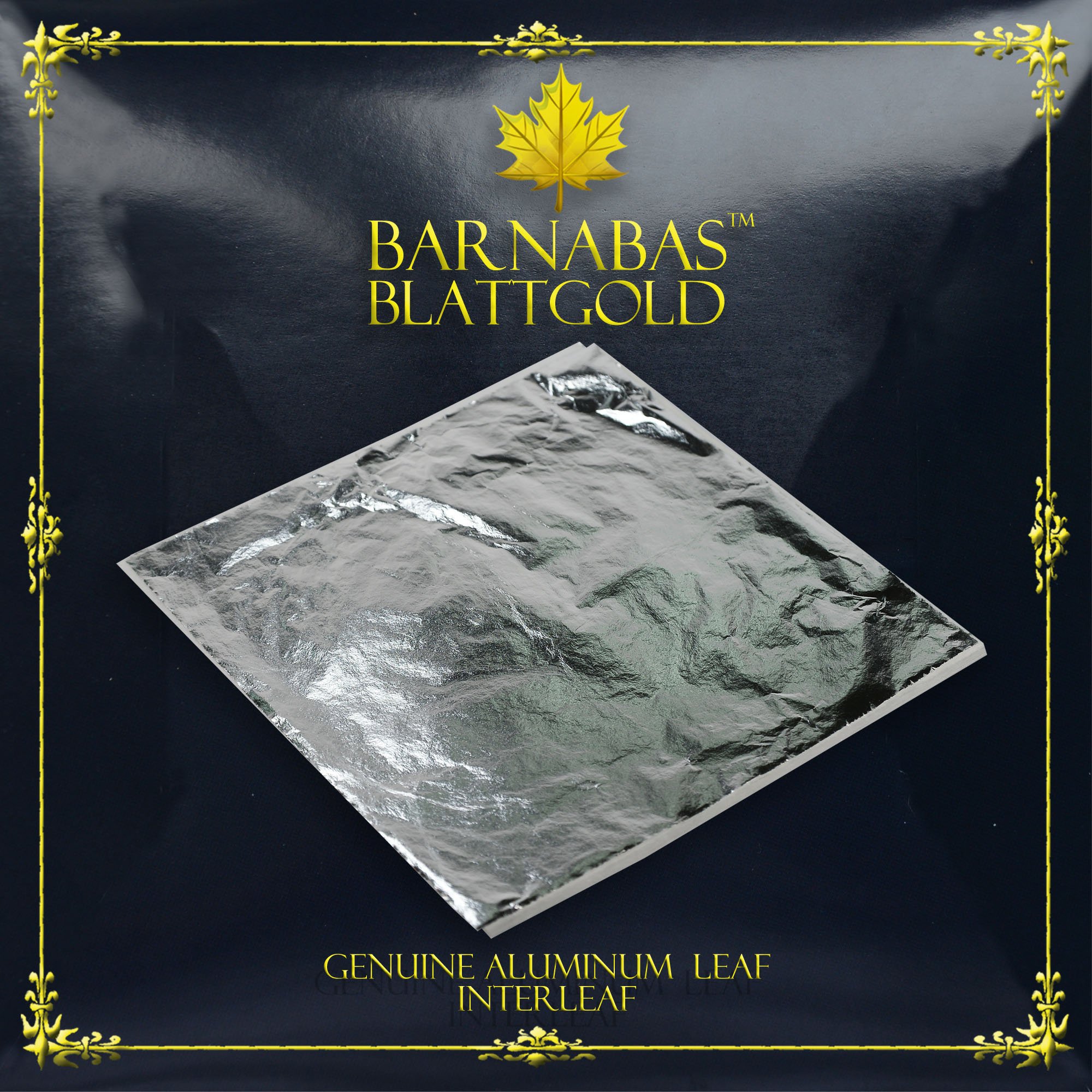 Barnabas Blattgold: Imitation Silver Leaf Loose Sheets [100 sheets, 5.5 inch] - aka Aluminum Leaf, Silver Leaf sheets for painting, Silver Foil sheets for crafts, Silver Leaf