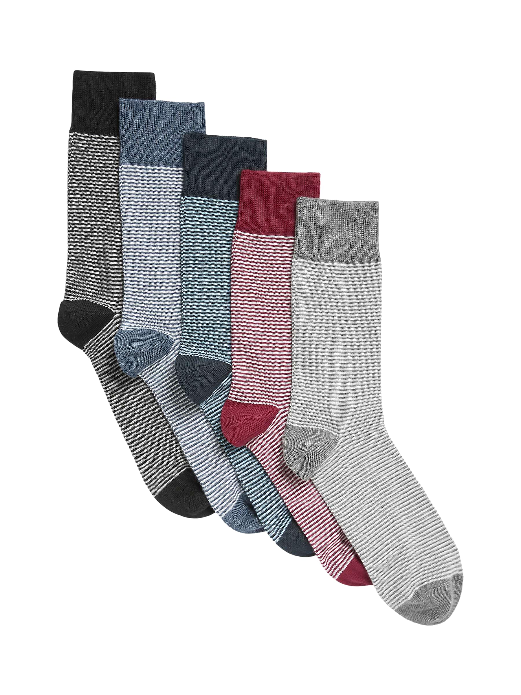 Ex High Street BrandMens 5 pack Cotton Ankle Socks