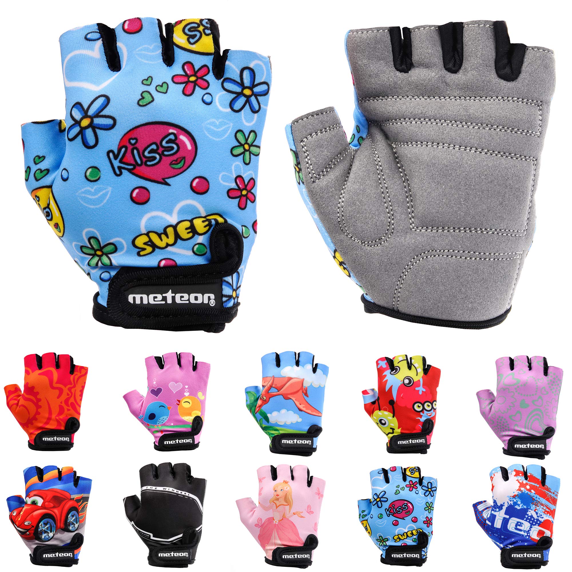 meteor Children's Cycling Gloves Bike Gel BMX Gloves Boys Cycling Gloves Girls Cycling Gloves - Hiking Cycling Gloves Children Women Cycling Gloves Kids Gloves Men