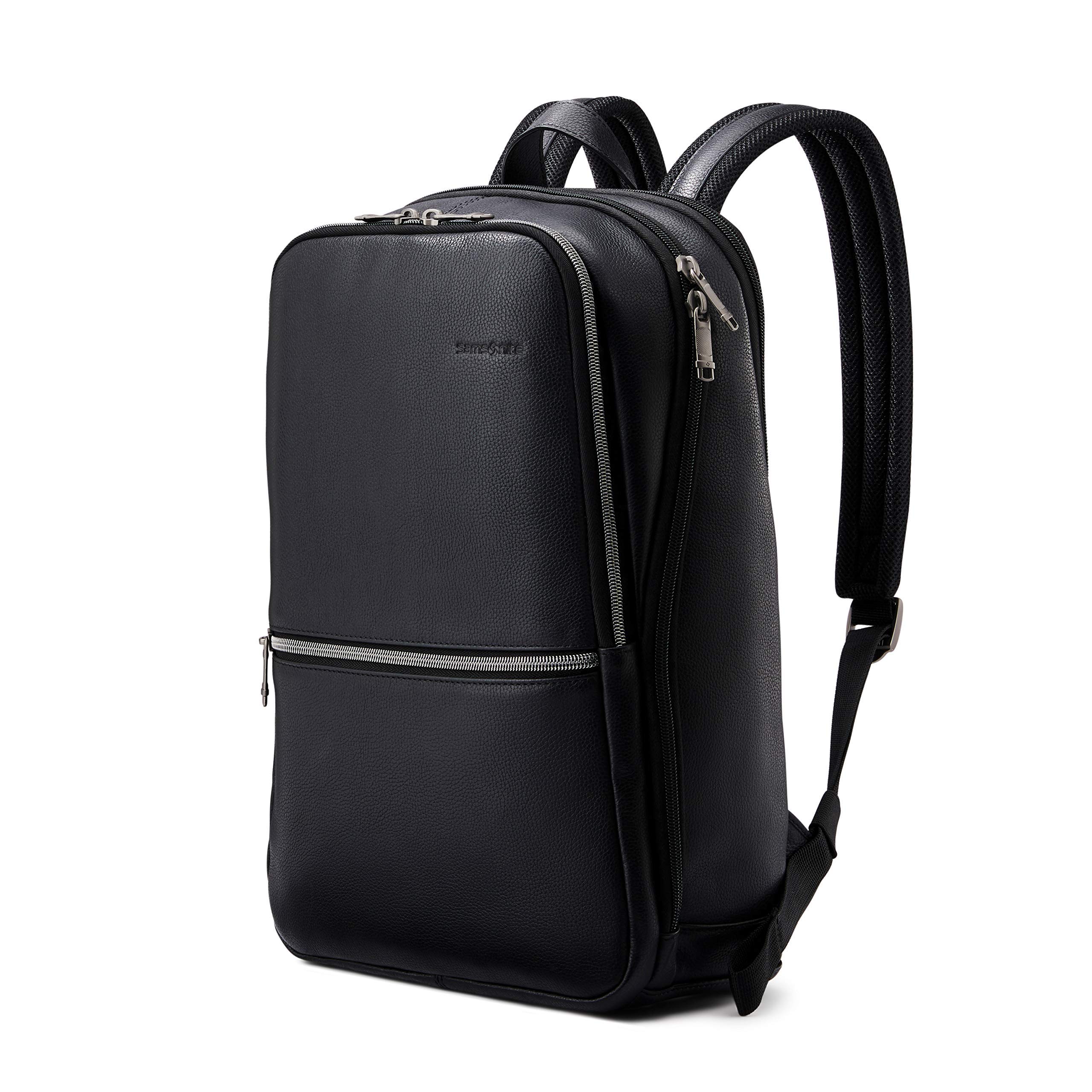 SamsoniteClassic Leather Slim Backpack, Black, One Size