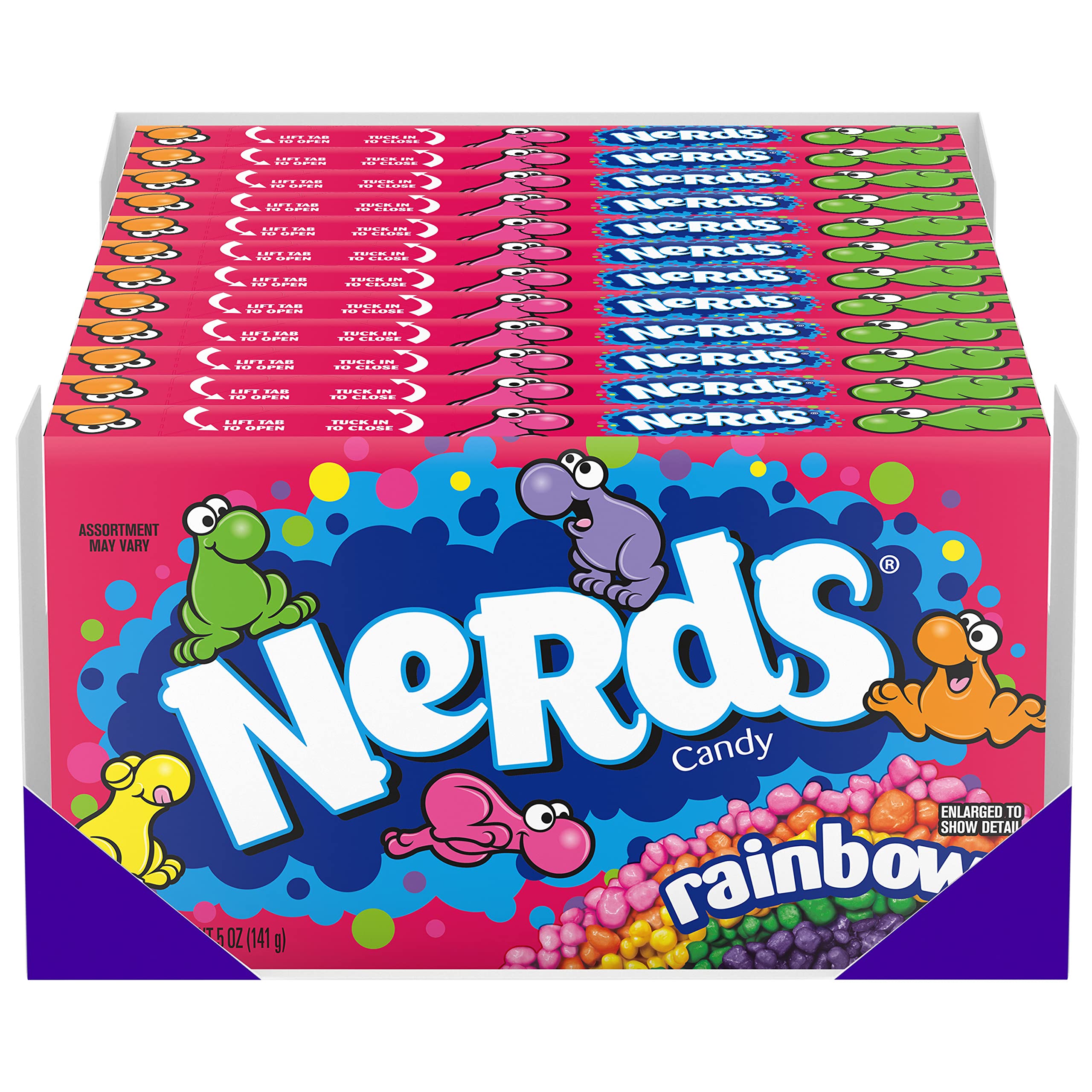 Nerds Candy, Rainbow, 5 Ounce Movie Theater Candy Boxes (Pack of 12)