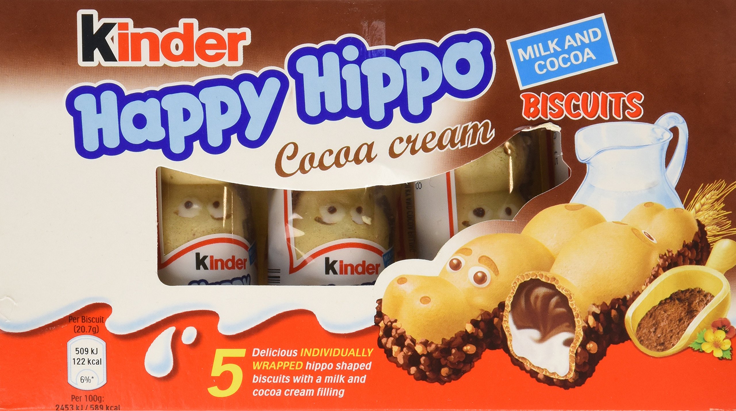 Kinder Happy Hippo - Cocoa, CASE, 10x(20.7g x 5) by Ferrero