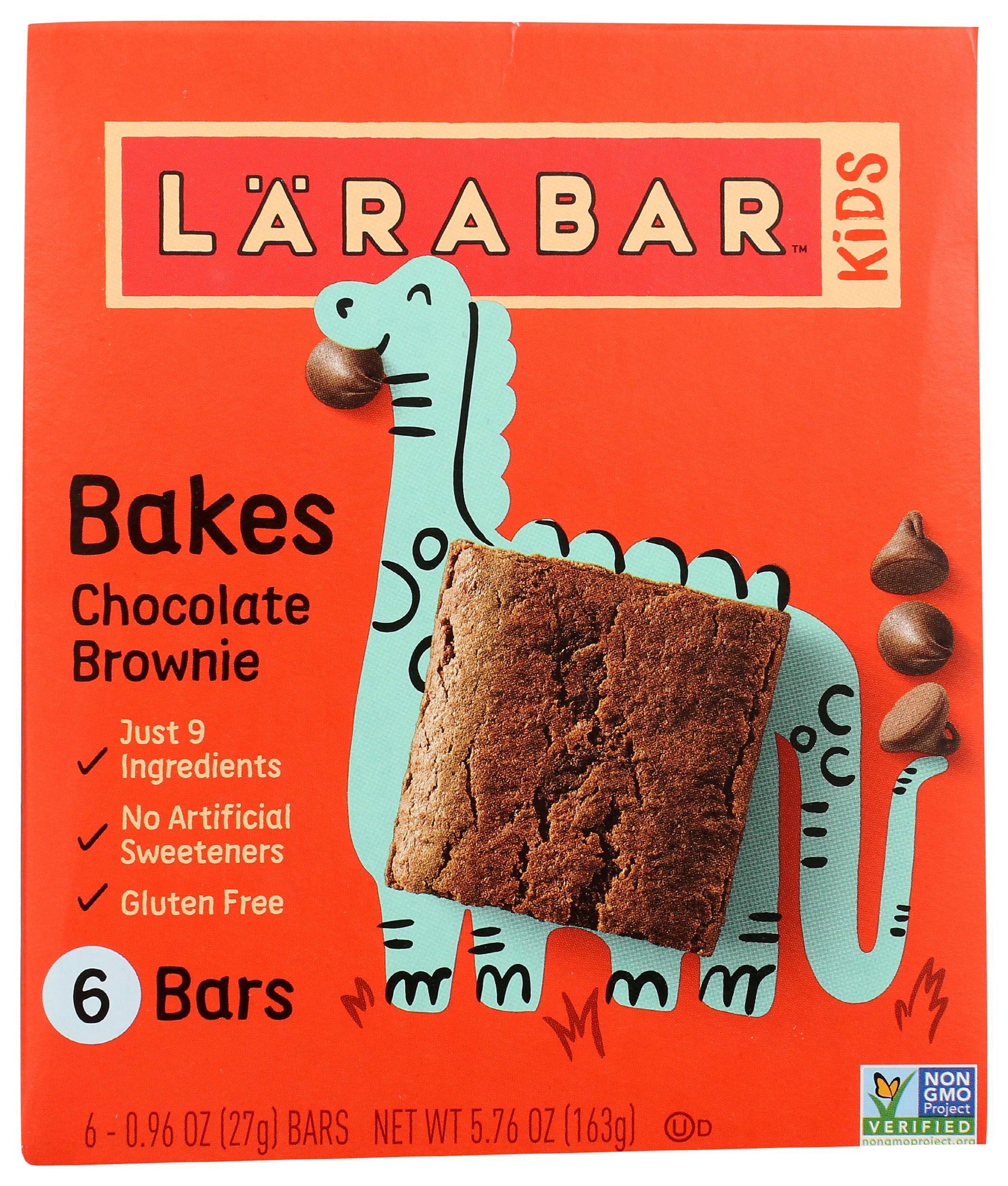 Larabar Kids Chocolate Brownie Gluten Free Bars, 0.96 oz bars, 6 ct