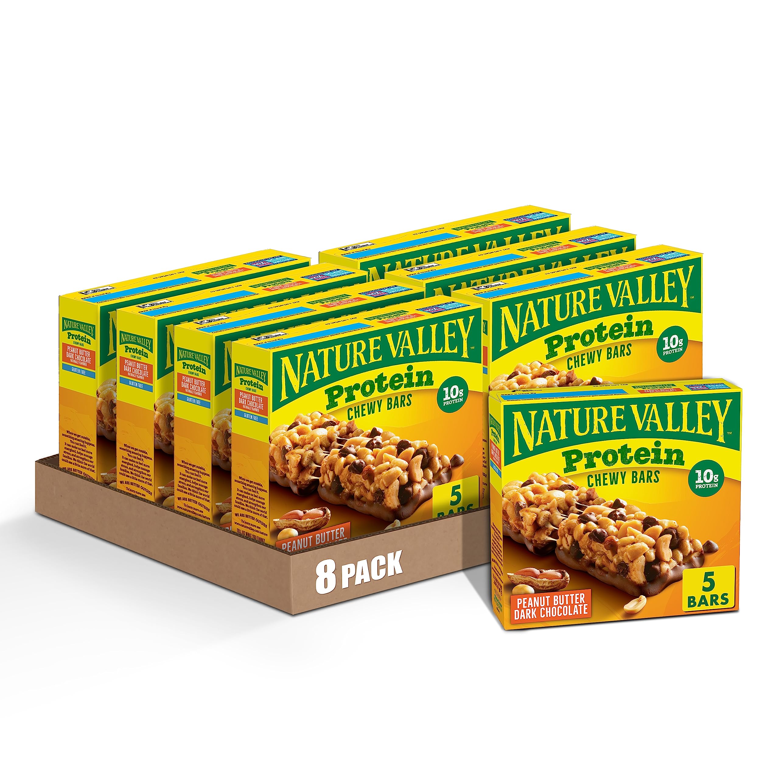 Nature ValleyChewy Granola Bars, Protein, Peanut Butter Dark Chocolate, 5 Bars, 7.1 OZ (Pack of 8)