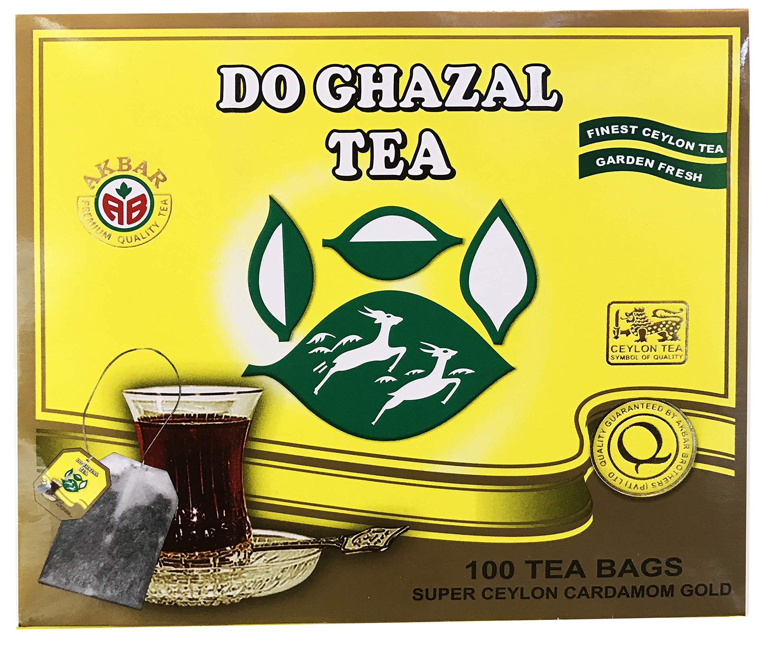 Do Ghazal Super Ceylon Cardamom Gold Tea, 100 Count Tea Bags