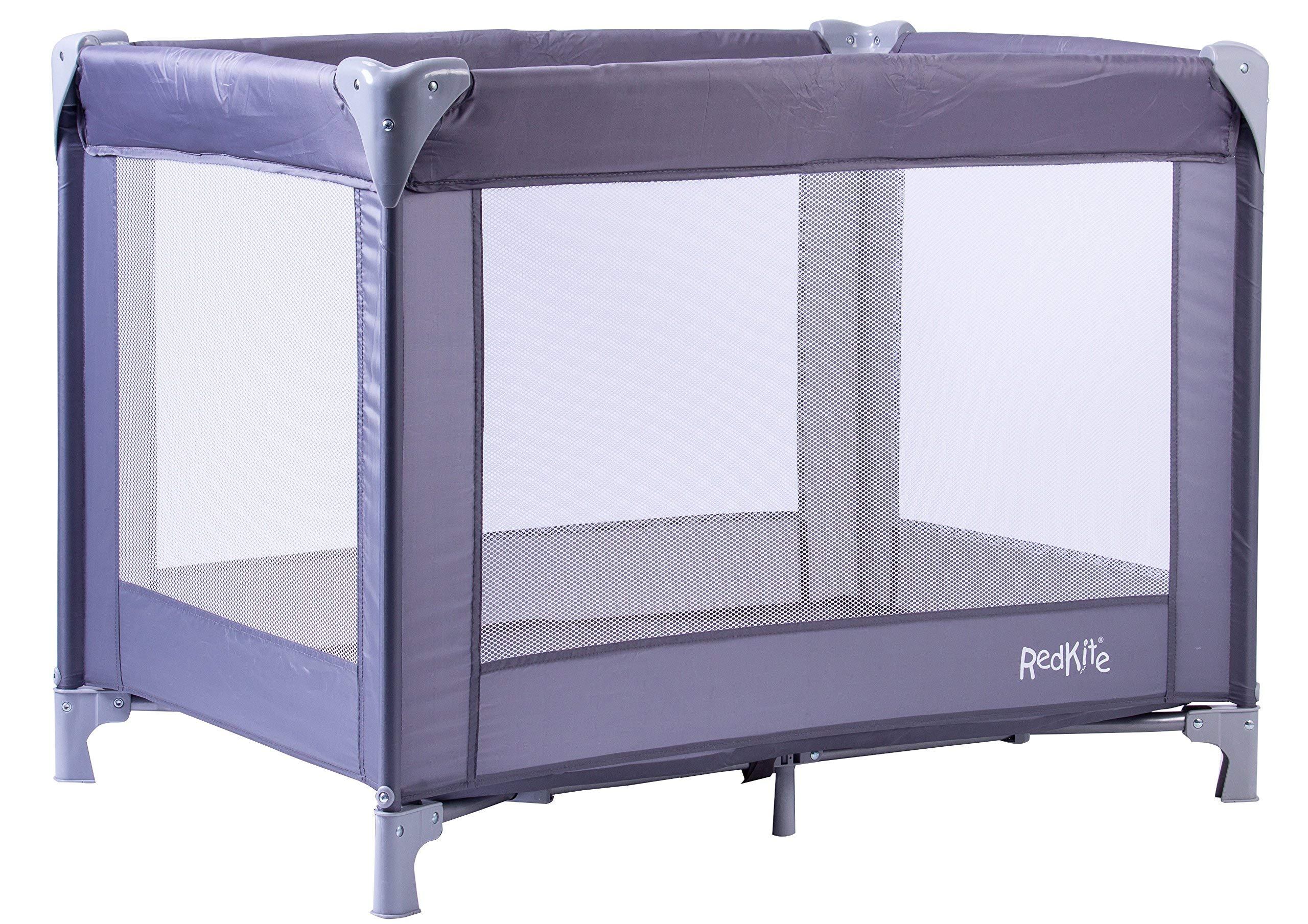 Red Kite Sleeptight Travel Cot - Grey. Lightweight Padded Travel Cot Suitable From Birth