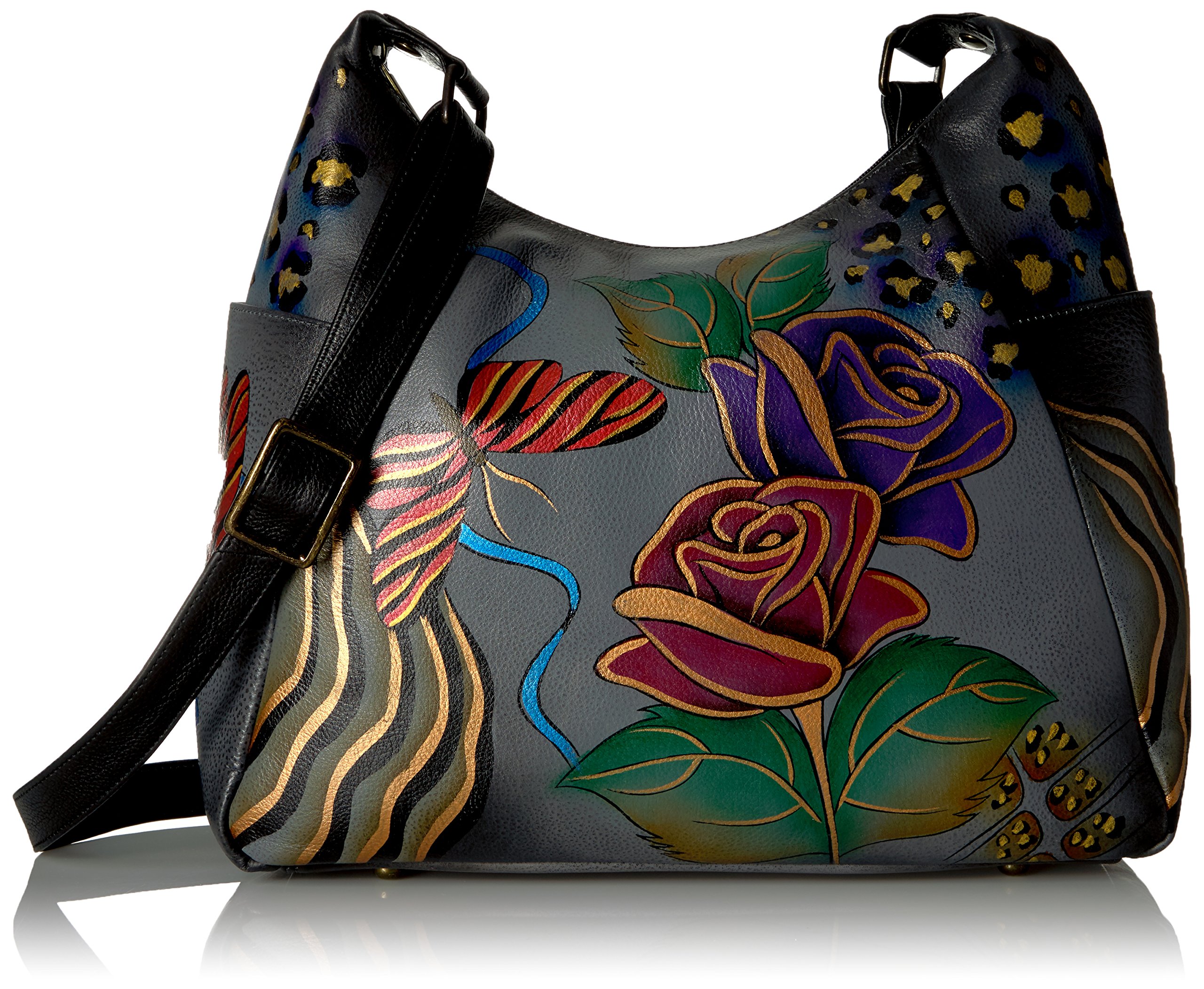 Anna by AnuschkaHandpainted Large Multi Pocket Hobo