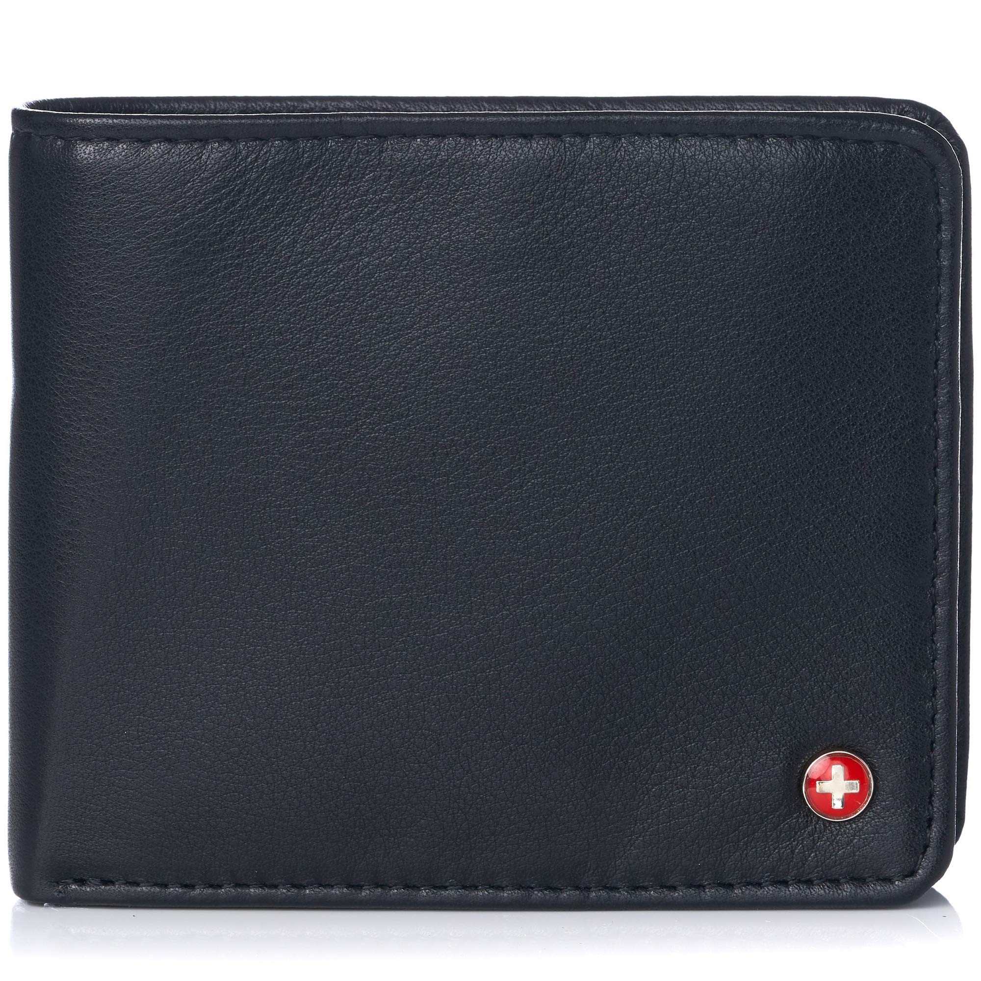 Alpine Swiss Men's RFID Protected Max Coin Pocket Bifold Wallet With Divided Bill Section Camden Collection