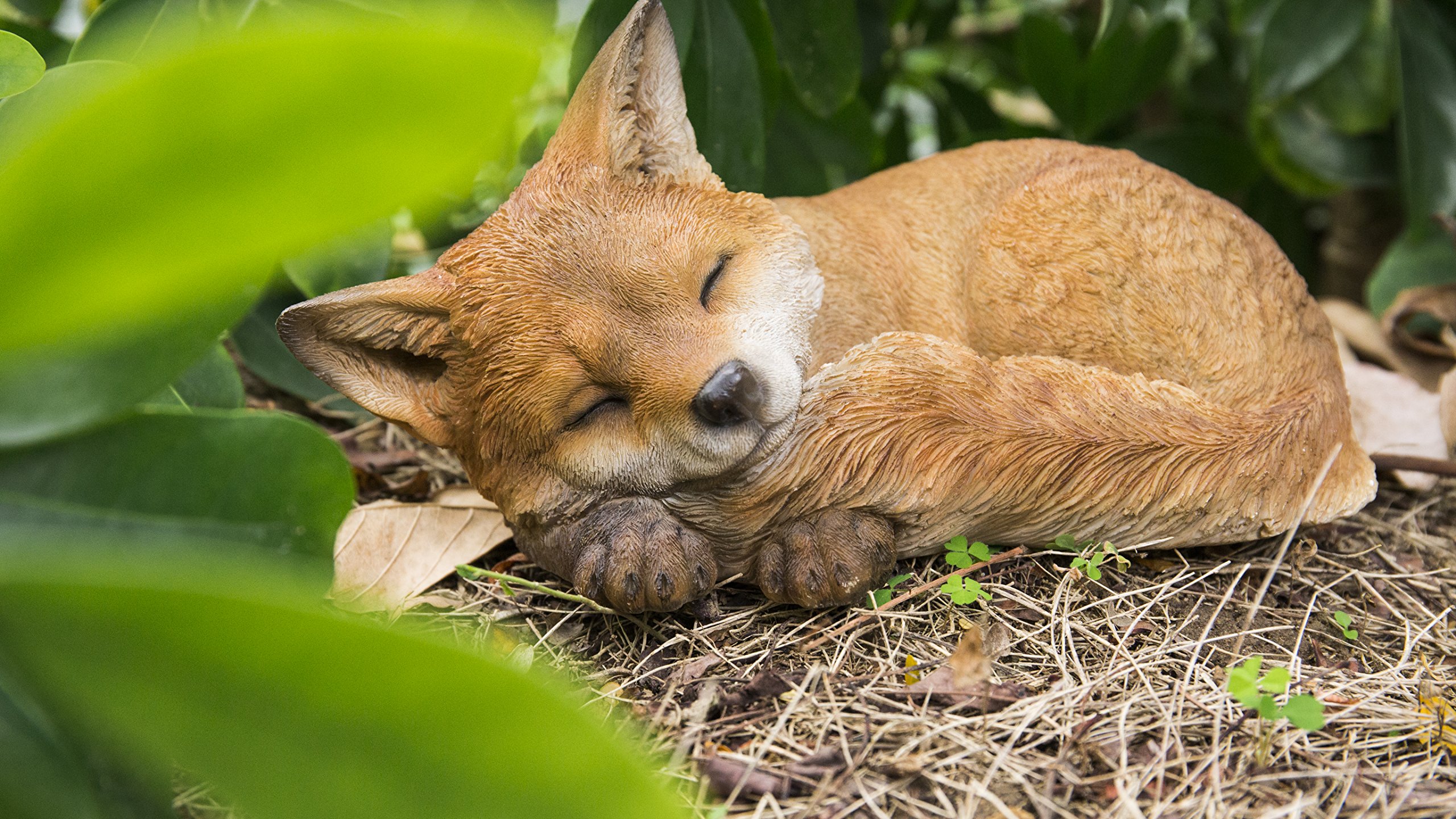 87719-D Fox Pup Sleeping Statue