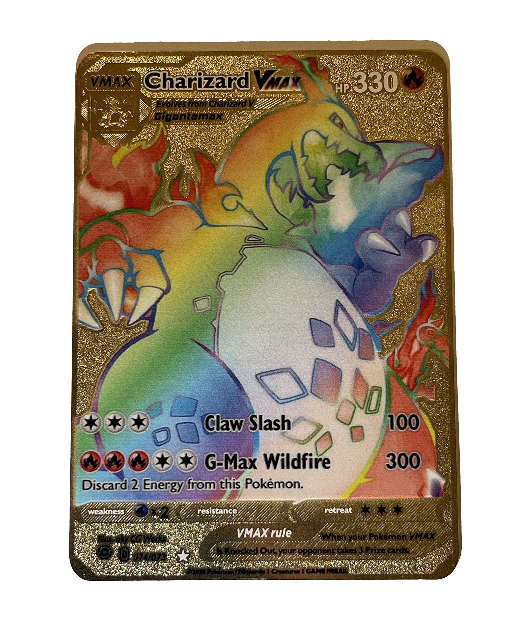 Buy LIUHYLG Charizard VMAX Metal Card - Collector's Rare Shiny Rainbow ...