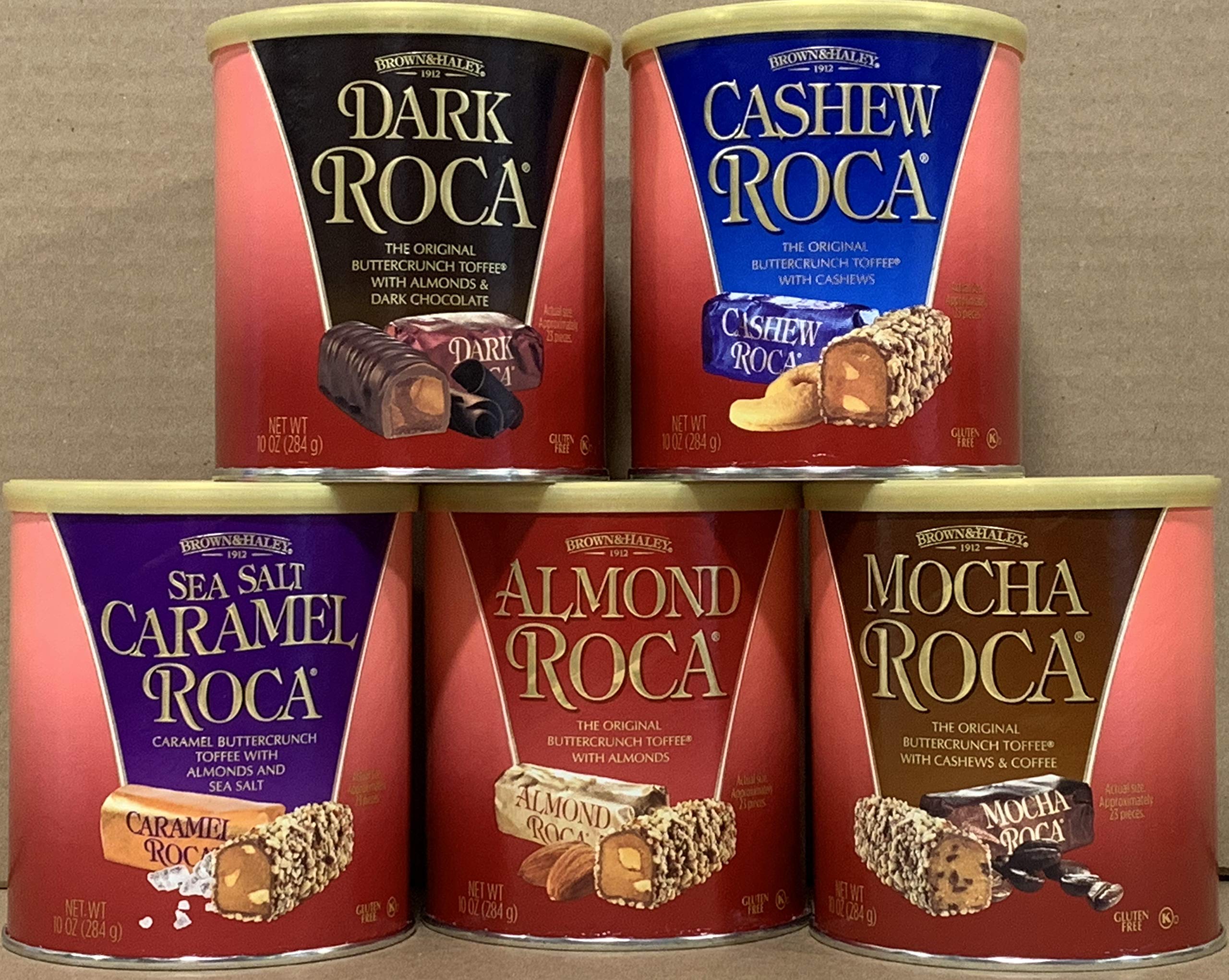 KC Commerce Almond Roca 10 Ounce Canister Variety Pack (KC Commerce Variety Pack of 5)