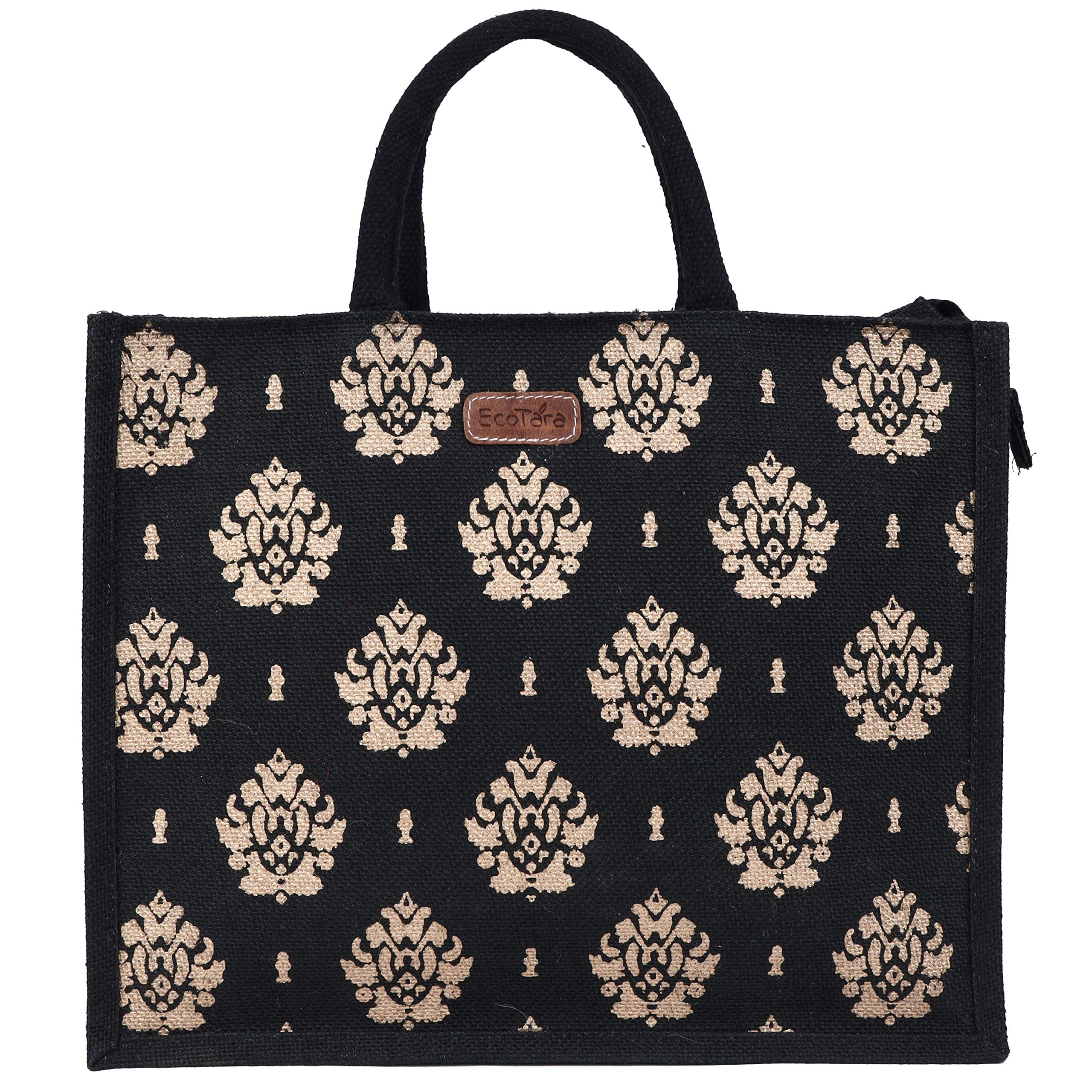 ECOTARA Jute Gold print Handbag