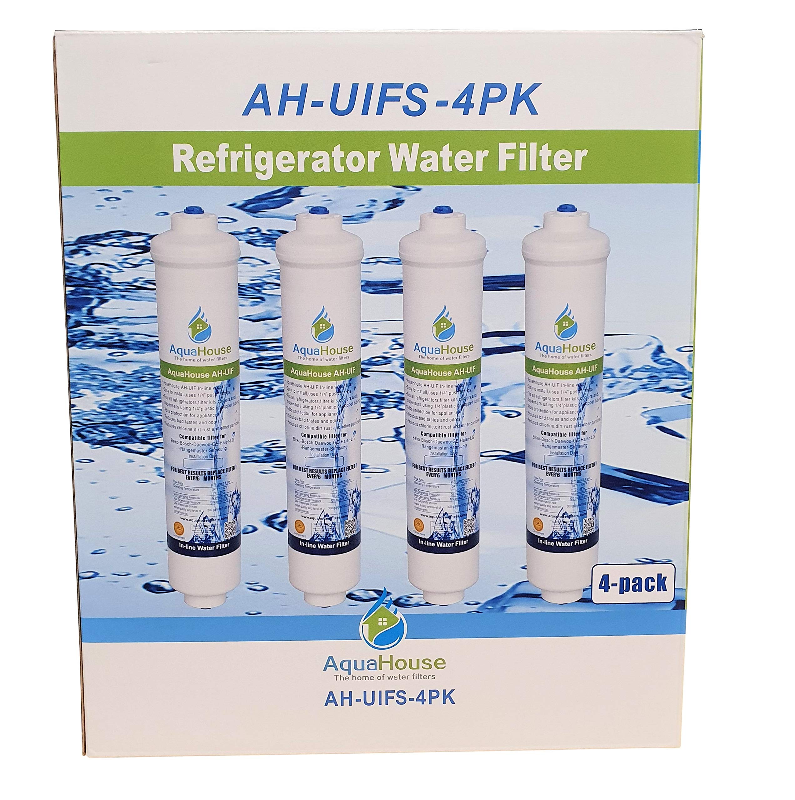 4X AquaHouse UIFS Compatible Fridge Water Filter for Samsung DA29-10105J HAFEX/EXP WSF-100 Aqua-Pure Plus (External Filter only)