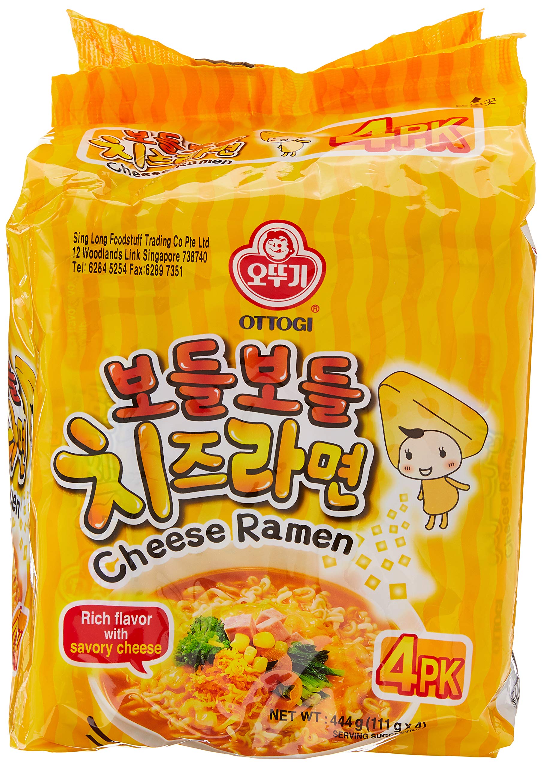 KOREAN CHARECTOR Ottogi Cheese Ramen 4 Pack x 111gm