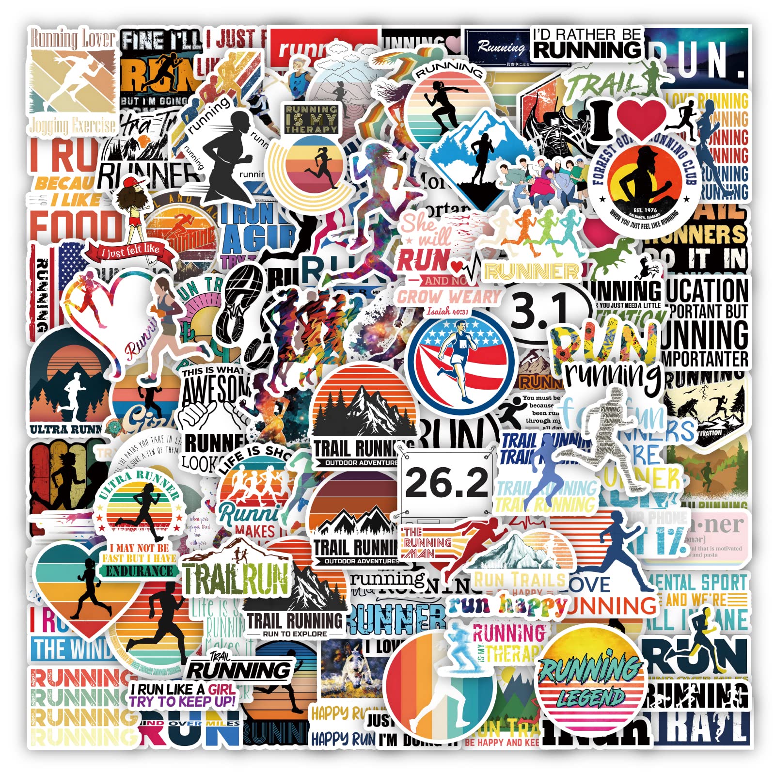 sxdaizjsym Running Stickers 108PCS Run Stickers,Workout Sport Stickers,Fitness Running Stickers for Planners and Journals Gifts for Girls and Teen