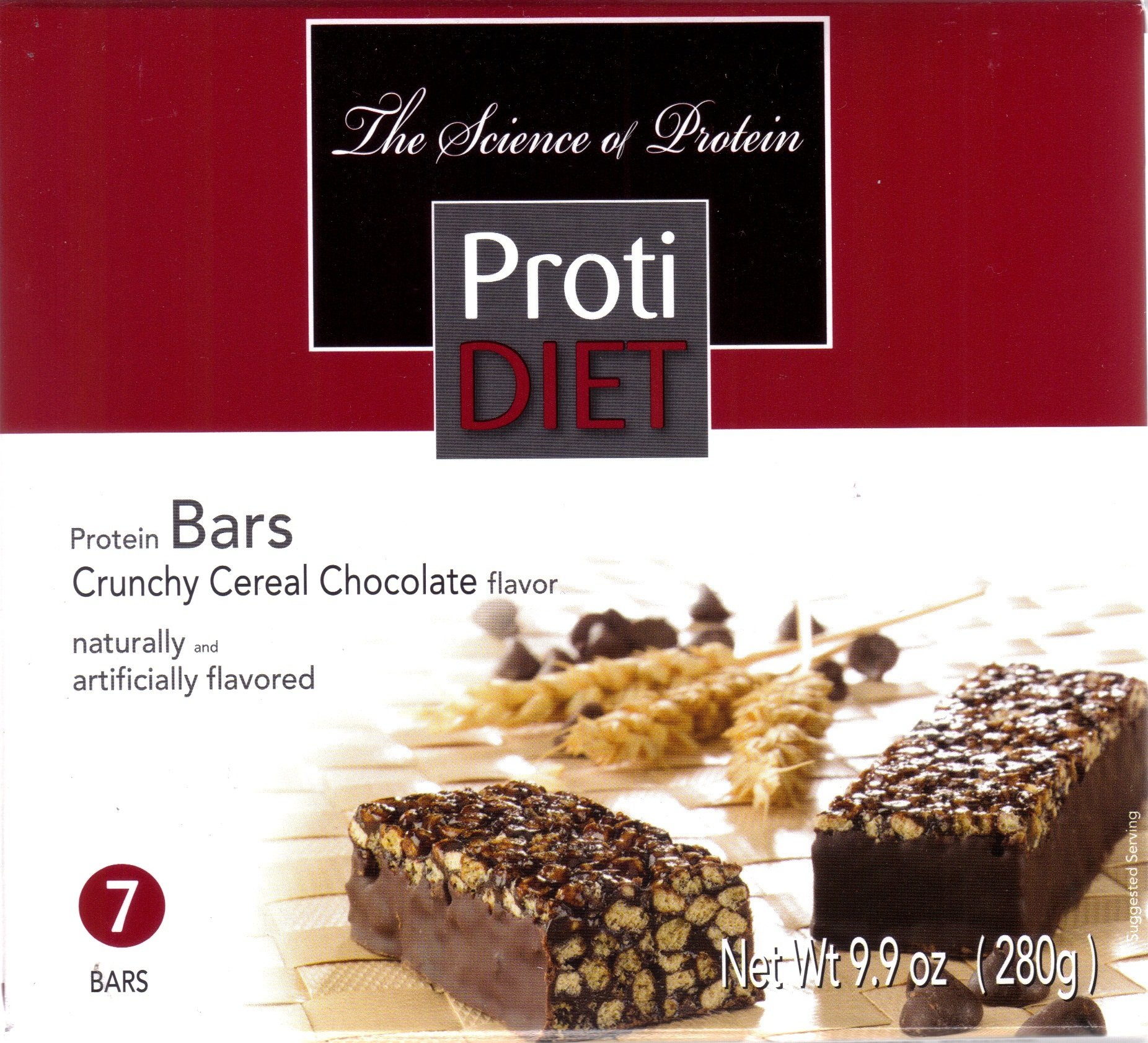 ProtiDiet Crunchy Cereal Protein Bar, Chocolate