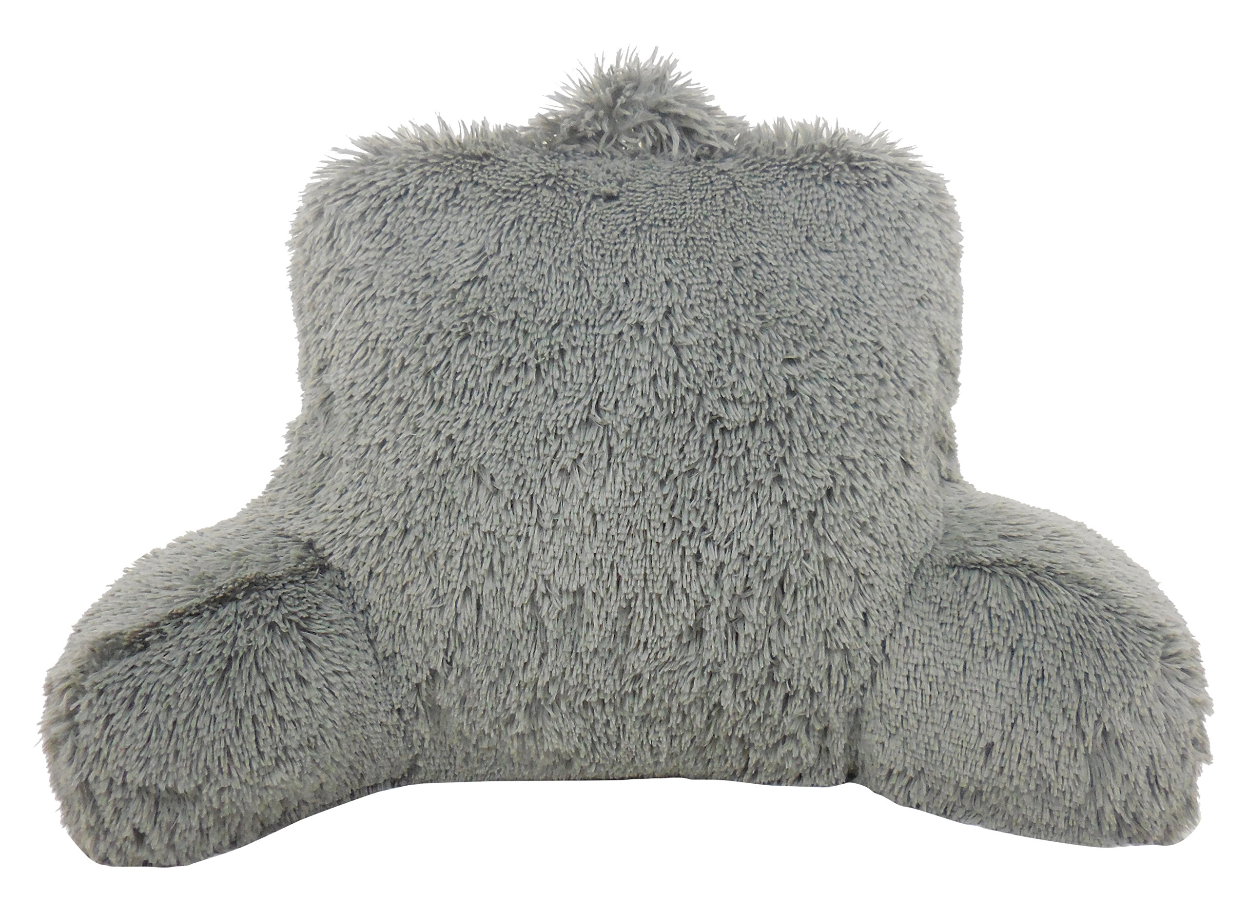 Arlee Shaggy Fur Bedrest Lounger, Charcoal