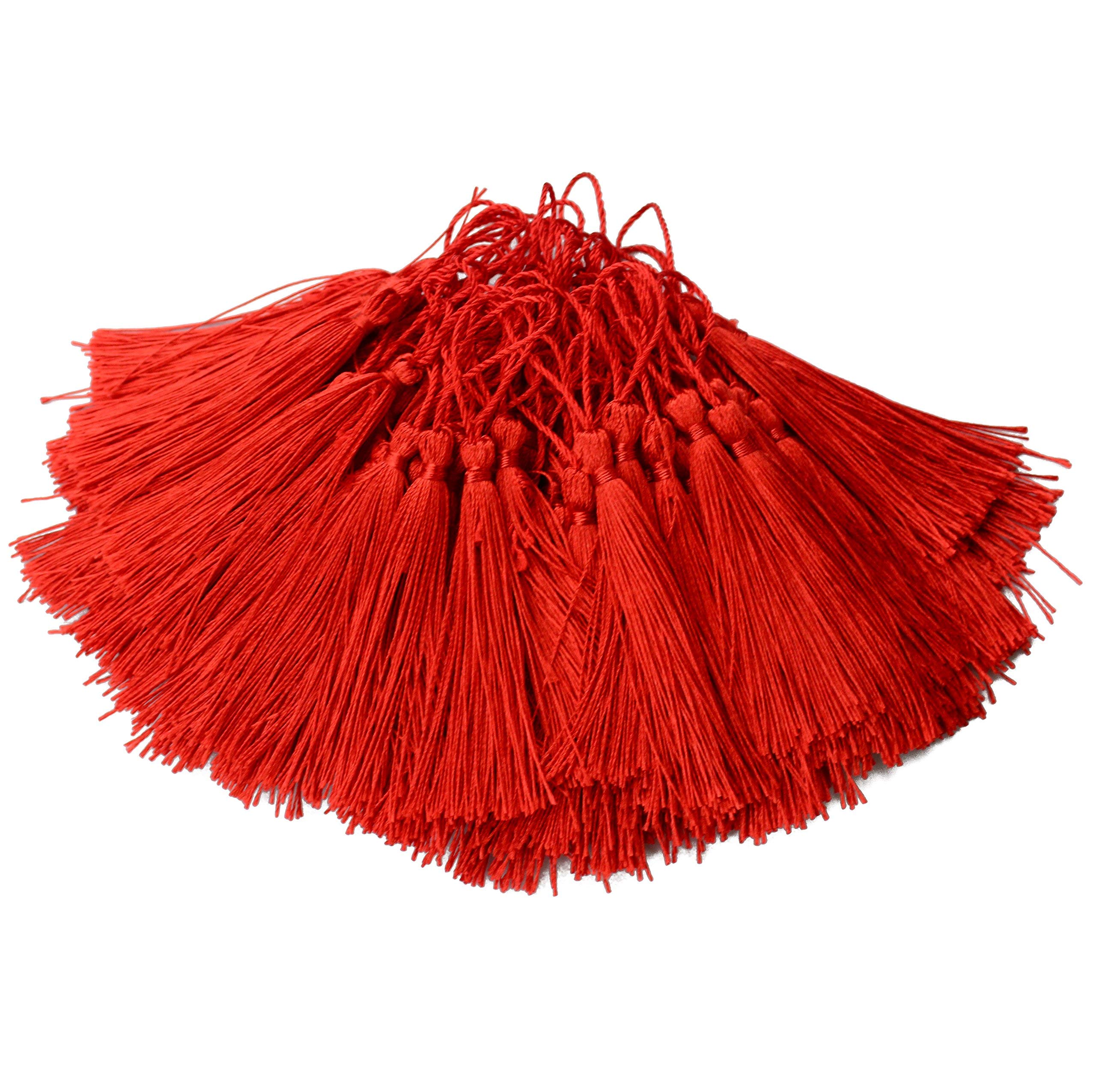 200pcs 13cm/5 Inch Silky Floss Bookmark Tassels with 2-Inch Cord Loop and Small Chinese Knot for Jewelry Making