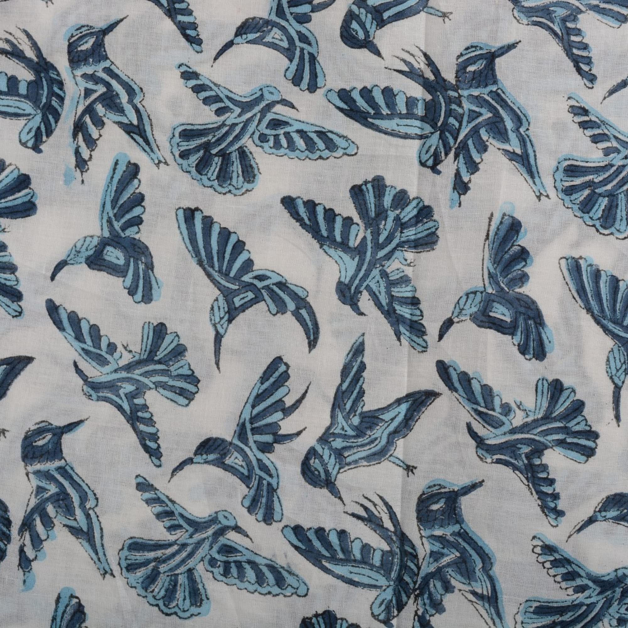 Trade Star 3 Yard Hand Block Print Fabric 100% Cotton Fabric for Sewing Crafting Dressmaking Running Natural Dye Sanganeri Indian Bird Print Fabric by The Yard Width 44 Inches(Pattern 1)