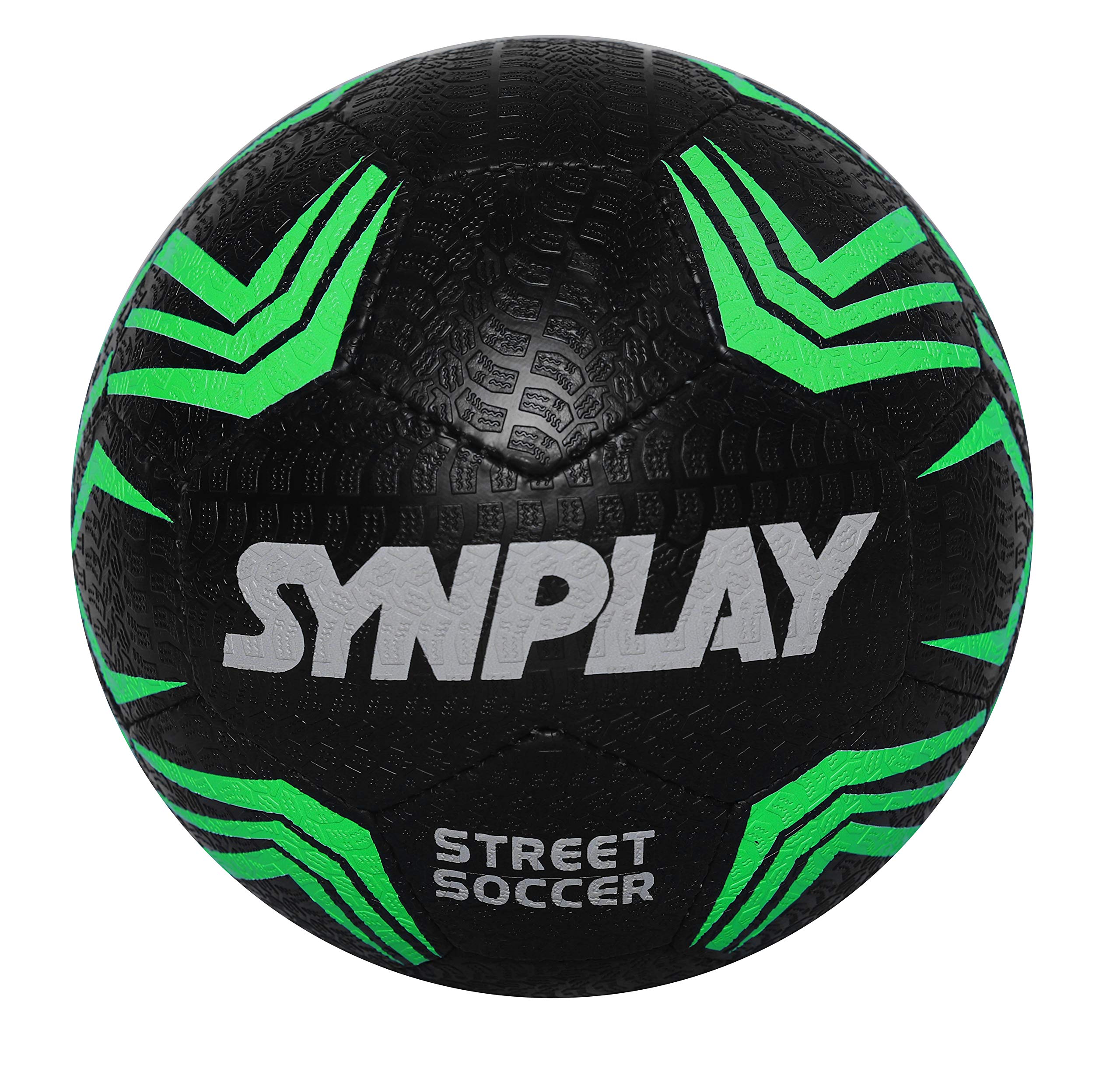 Synplay Street Football (Soccer), Hand Stitched, Size 5 (Black)