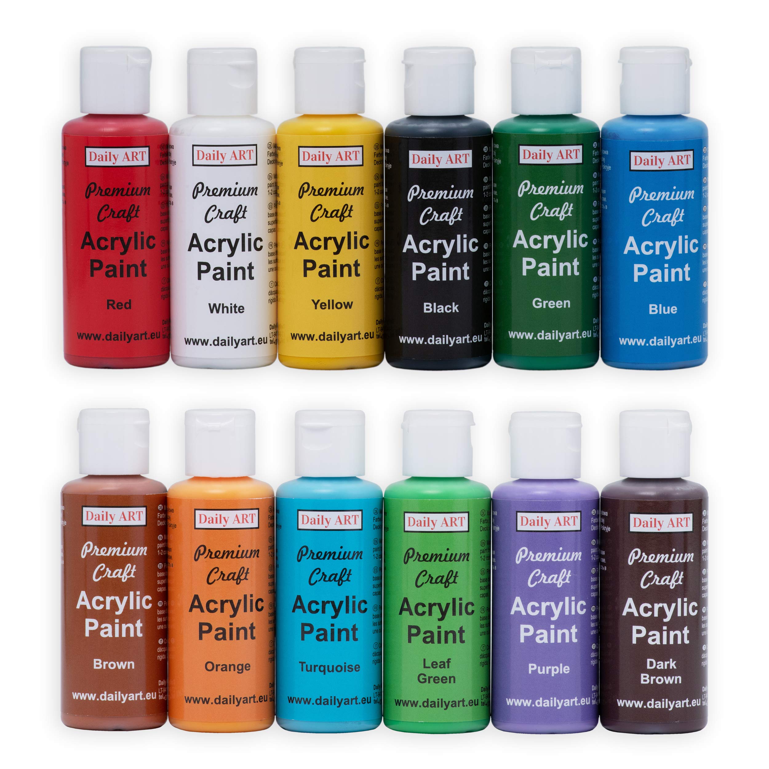 Daily ART Premium Craft Acrylic Paint Set 12 x 50 ml