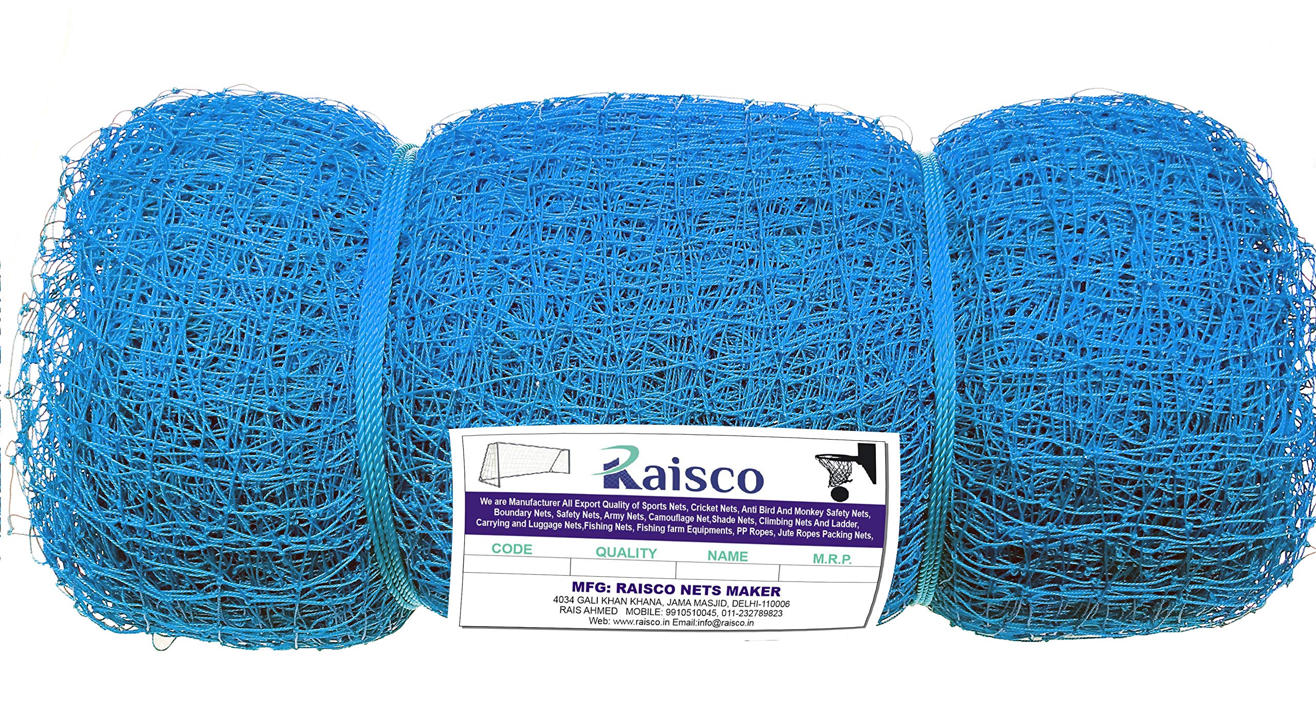 Raisco 5x10Feet(50 Square Feet) Nylon Practice Cricket Net (Blue)