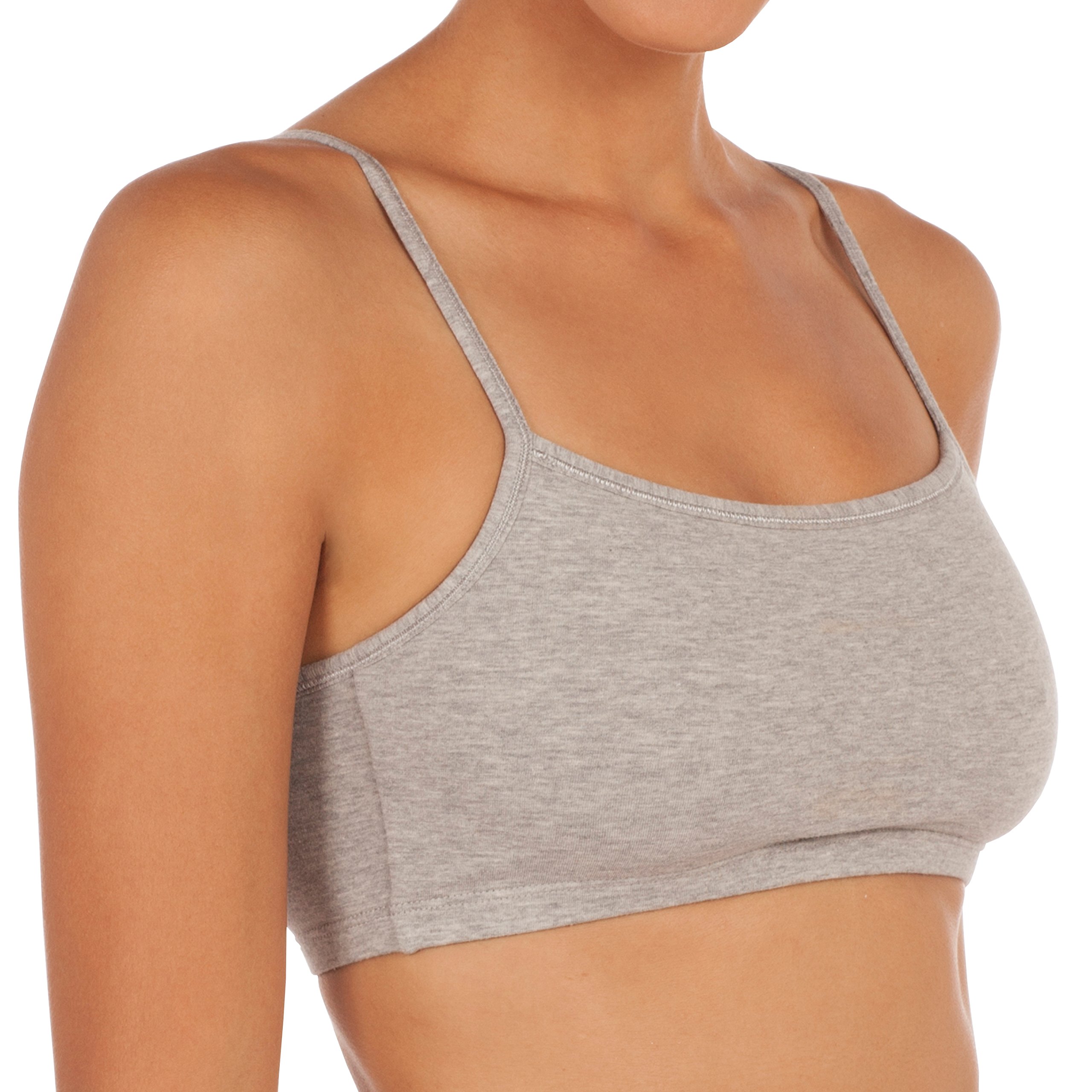 Fruit of the Loom Women's Spaghetti Strap Cotton Pull Over 3 Pack Sports Bra