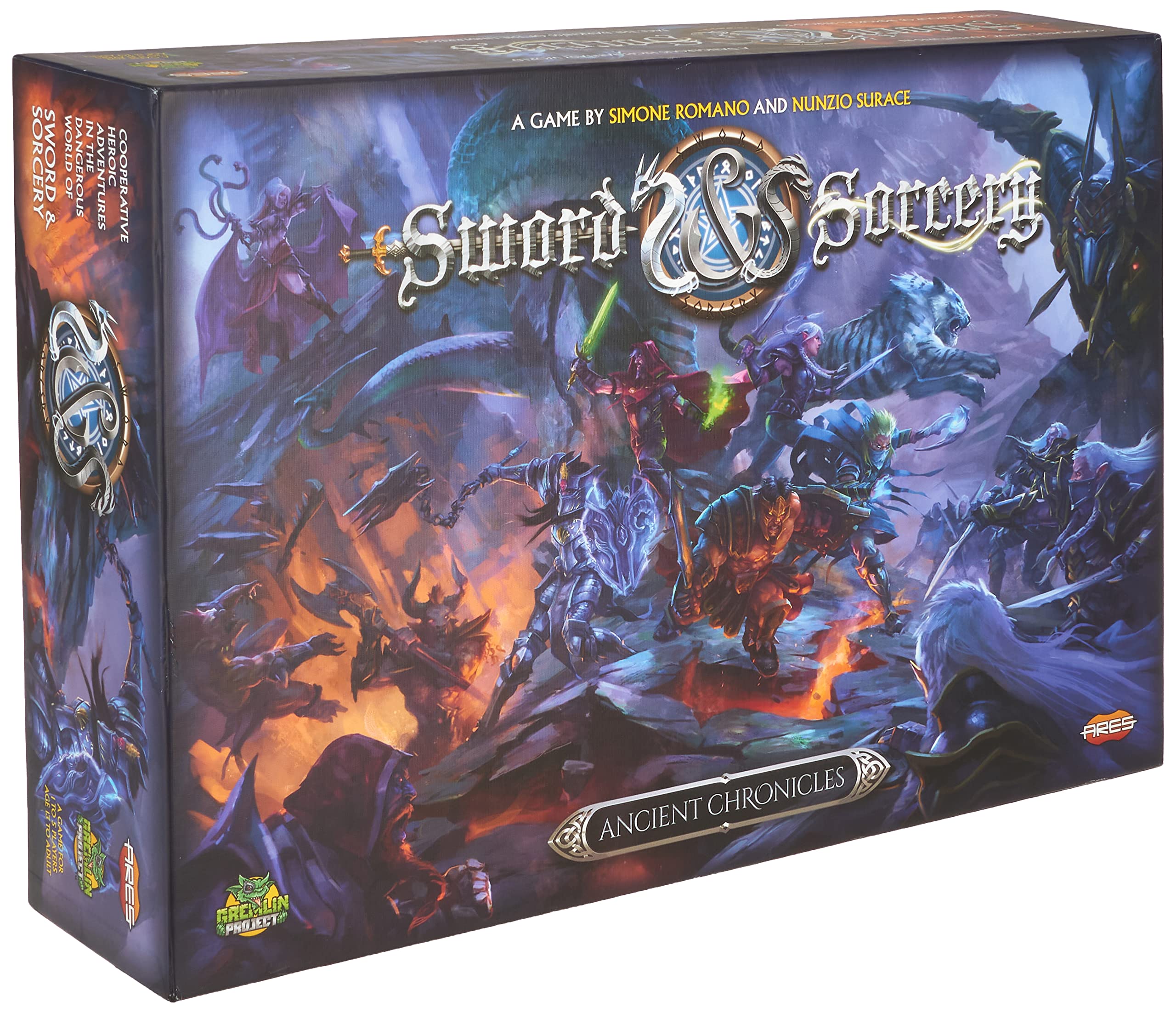 Ares Games Sword & Sorcery: Ancient Chronicles Core Set - A Board Game 1-5 Players - Board Games for Family 60+ Minutes of Gameplay - for Kids and Adults Ages 14+ - English Version, Multi-Colored