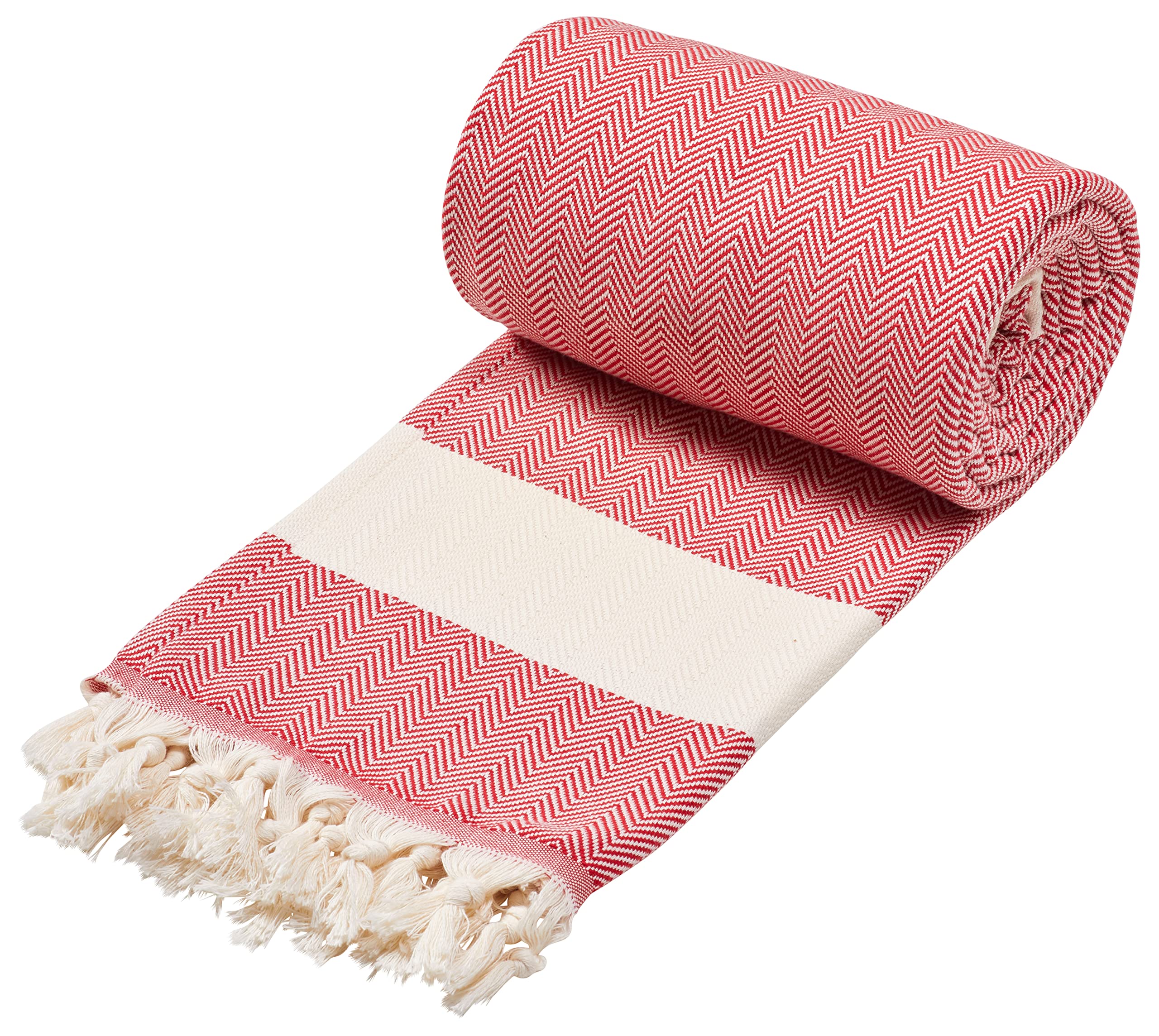 SowelXXXL Hammam Towel, Beach Towel, Fouta, 100% Cotton, 200 x 240 cm, Red