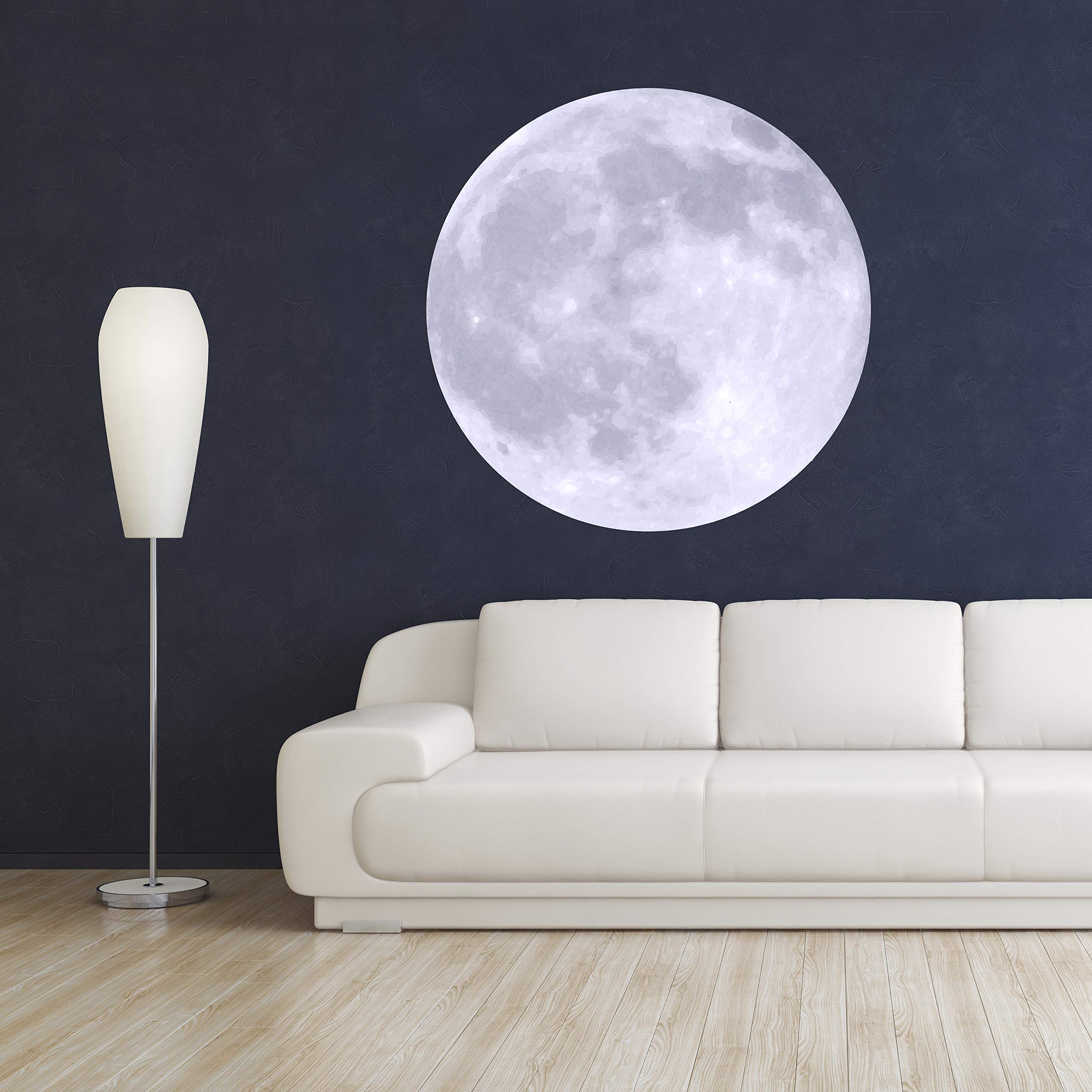 Moon Wall Decal Room Decor - Bedroom Wall Stickers - Moon Removable Wallpaper - Moon Wall Mural Vinyl Art Décor Sticker (24" x 24")