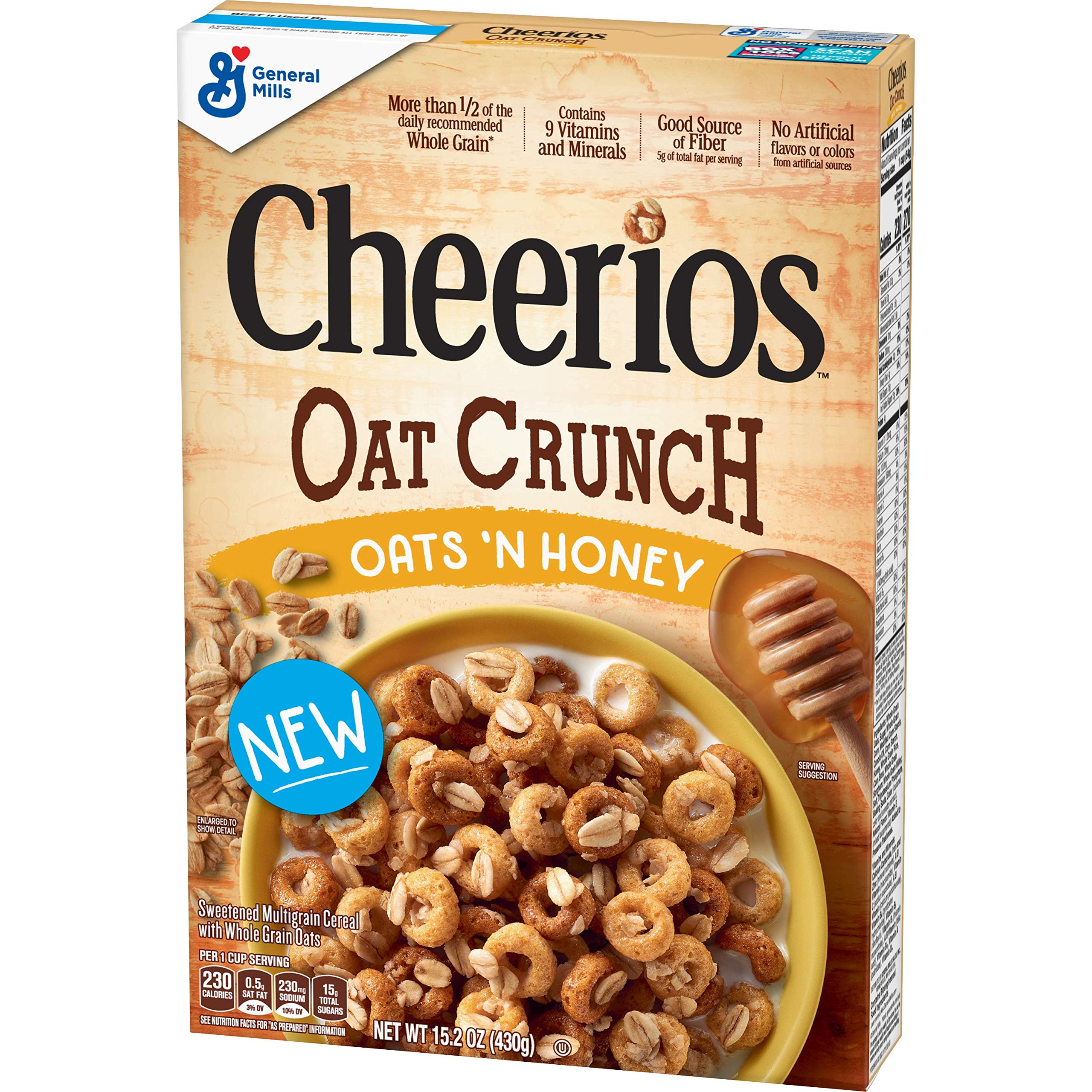 CheeriosOat Crunch Oats & Honey Breakfast Cereal, 15.2 Oz