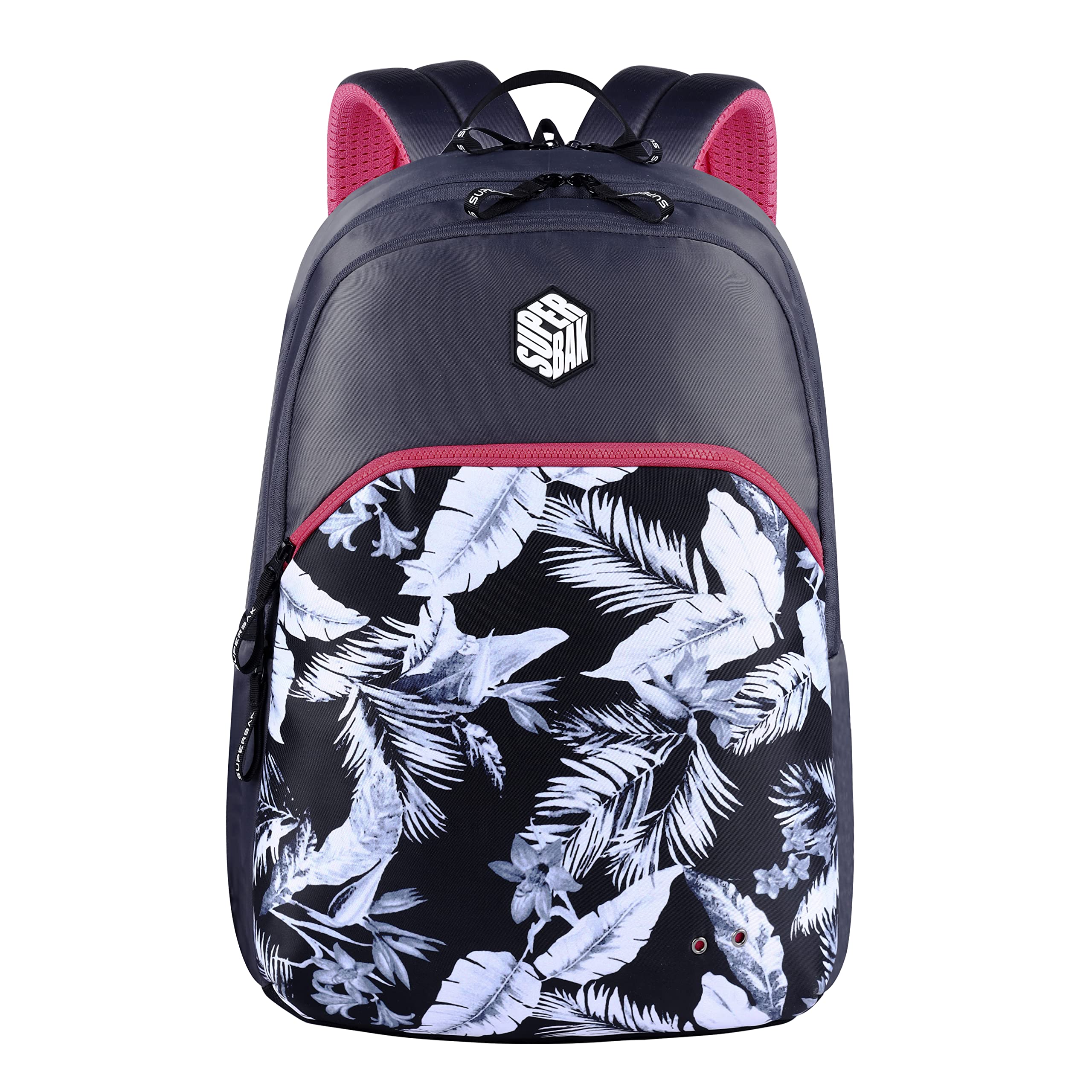 SUPERBAK Montana 39 Ltrs School Laptop Backpack (Grey-Pink), One Size (LBPMNTNA0407)