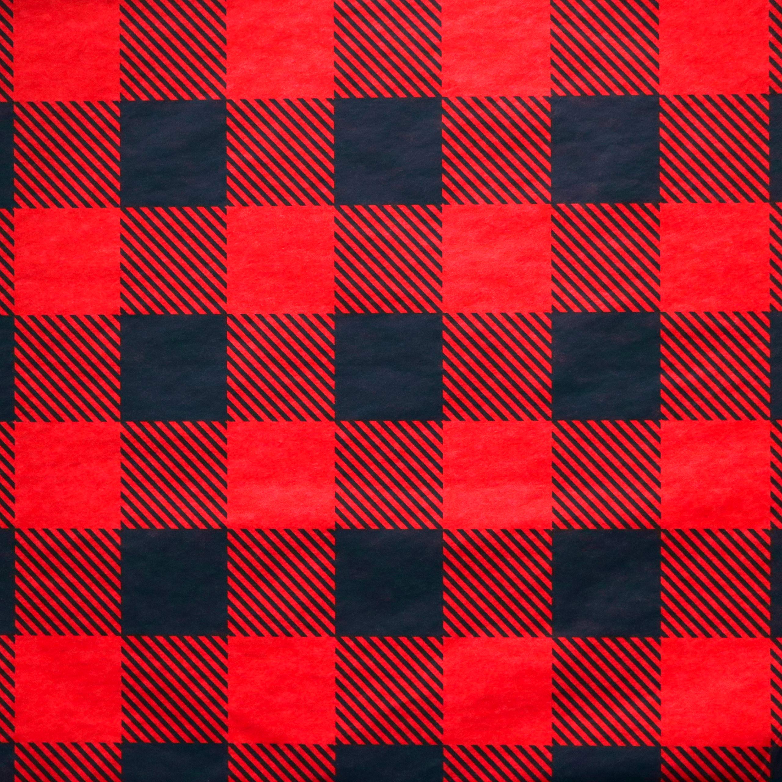 Iconikal Tissue Paper, 20 x 20-inches, Red Buffalo Plaid, 60-Sheet