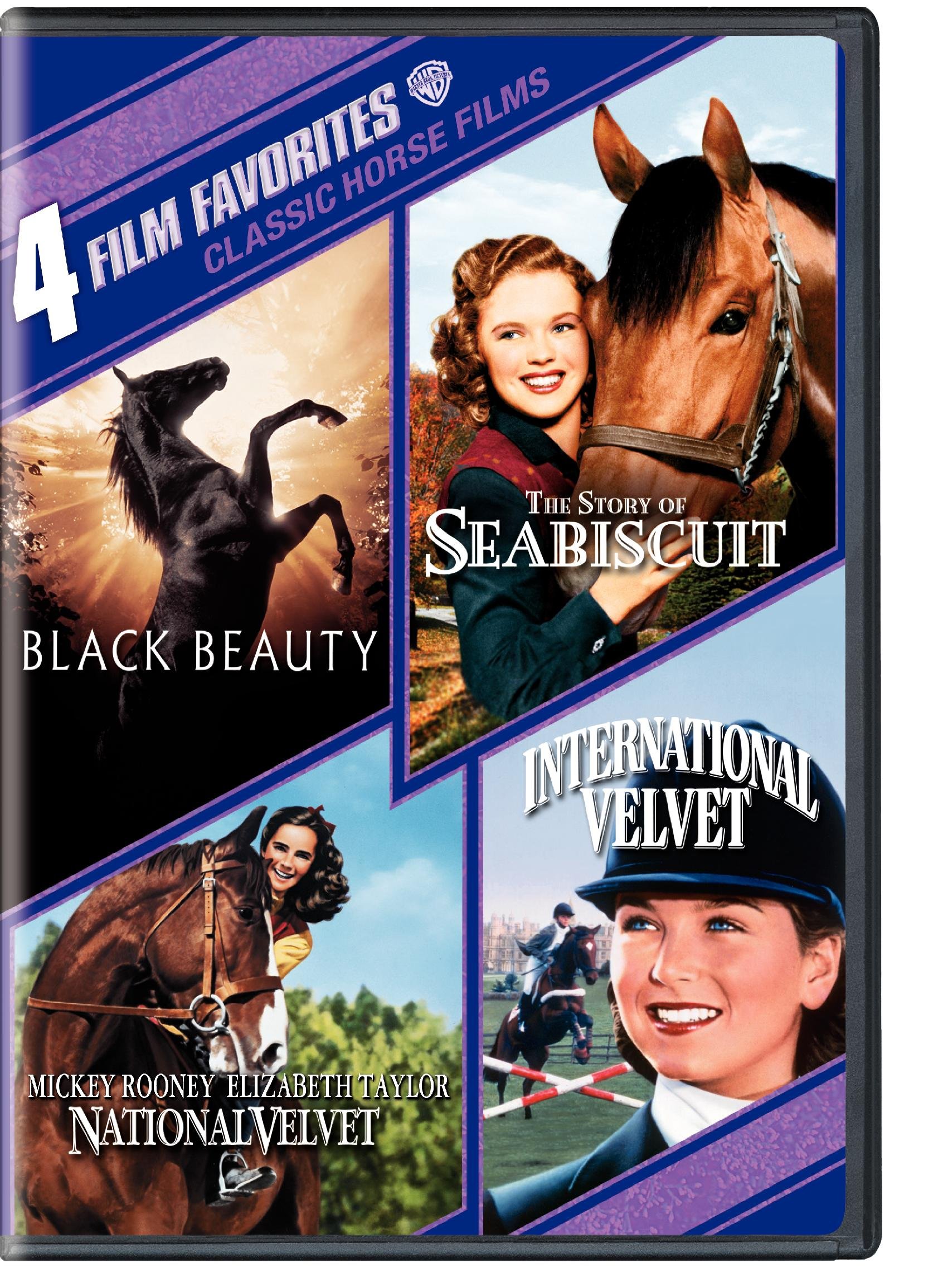 4 Film Favorites: Classic Horse Films (Black Beauty, National Velvet, International Velvet, The Story of Seabiscuit)