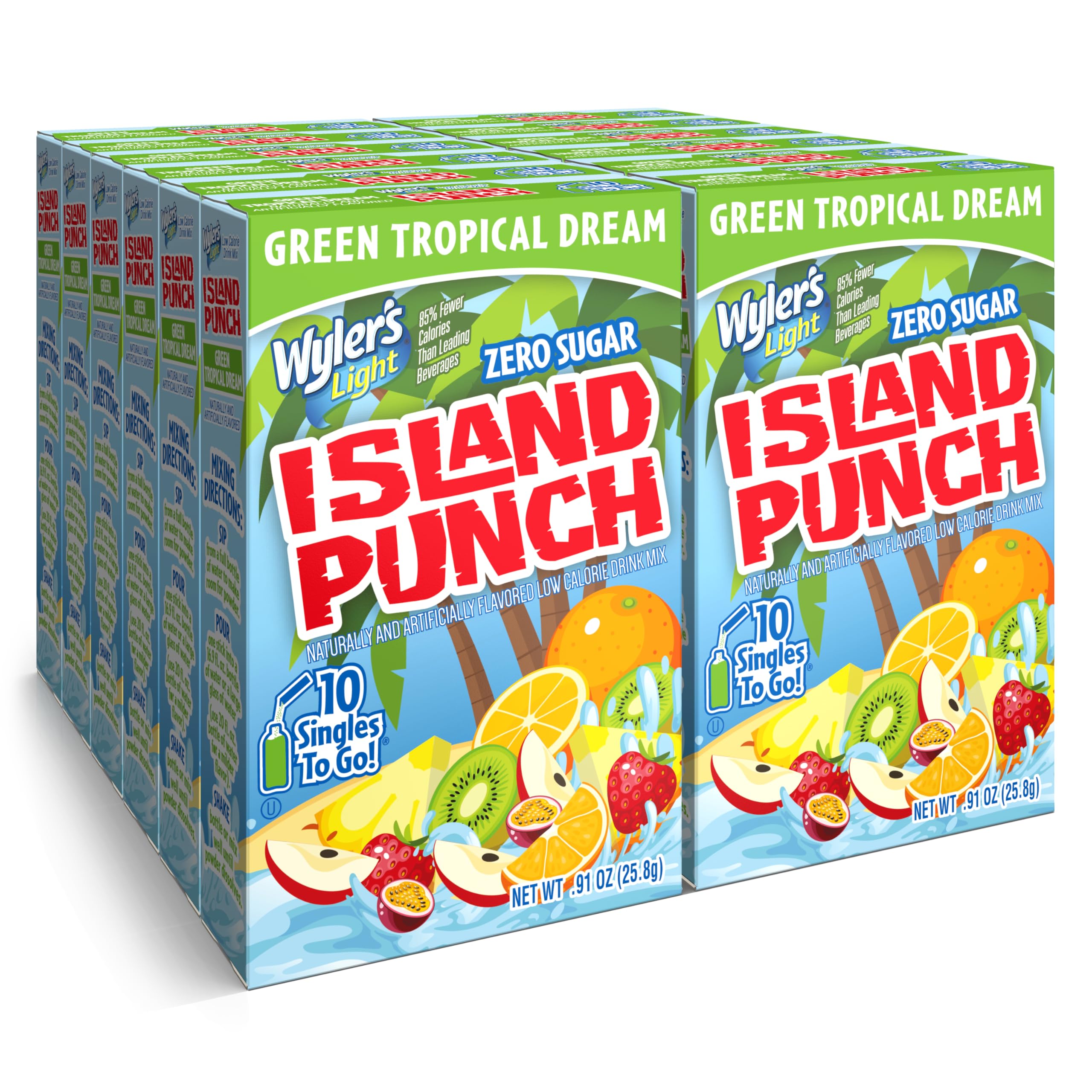 Wyler's Light Island Punch, Green Tropical Dream, 10 CT (Pack - 12)