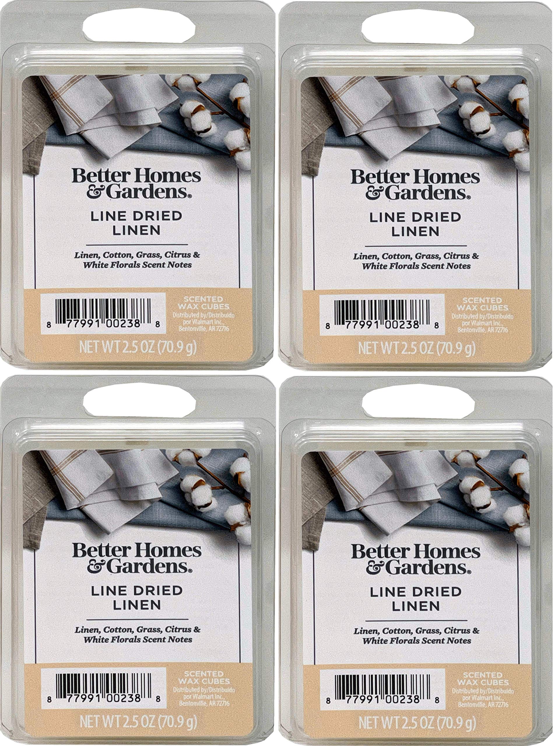 Better Homes and Gardens Line Dried Linen Scented Wax Cubes - 4-Pack